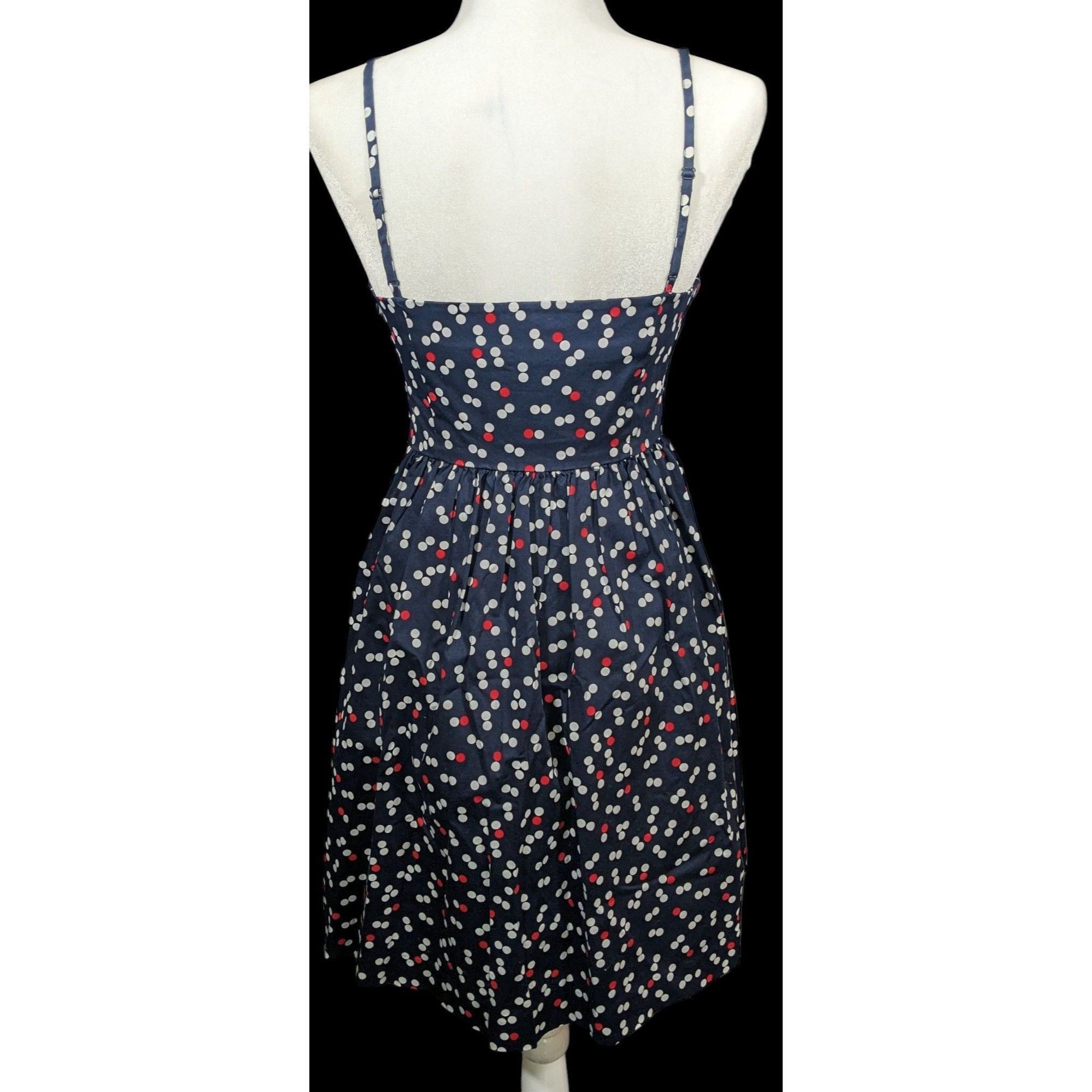 Gap Gap Preppy Navy Polka Dot Spaghetti Strap Sundress Size S / US 4 / IT 40 - 2 Thumbnail