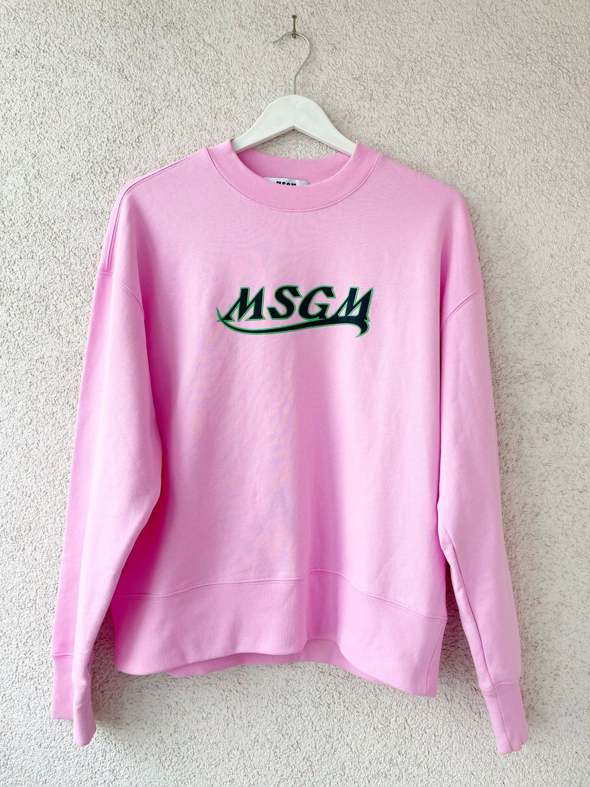 MSGM MSGM Men Pink Sweatshirt Big Logo Luxury Streetwear Size M Size US M / EU 48-50 / 2 - 1 Thumbnail