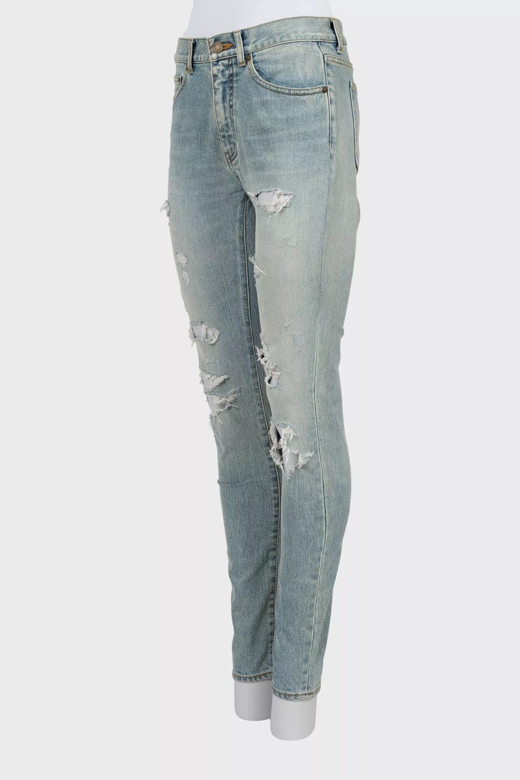 Saint Laurent Paris Hedi Slimane 2015 Crash Denim SAINT LAURENT Jeans nettspend Size US 27 - 4 Thumbnail