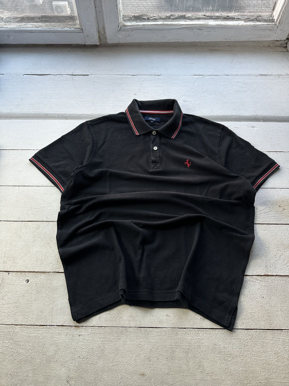 Ferrari 🚨RACING FERRARI BLACK POLO LOGO SPORT TEE MEN BLACK FADE Size US XL / EU 56 / 4 - 1 Thumbnail