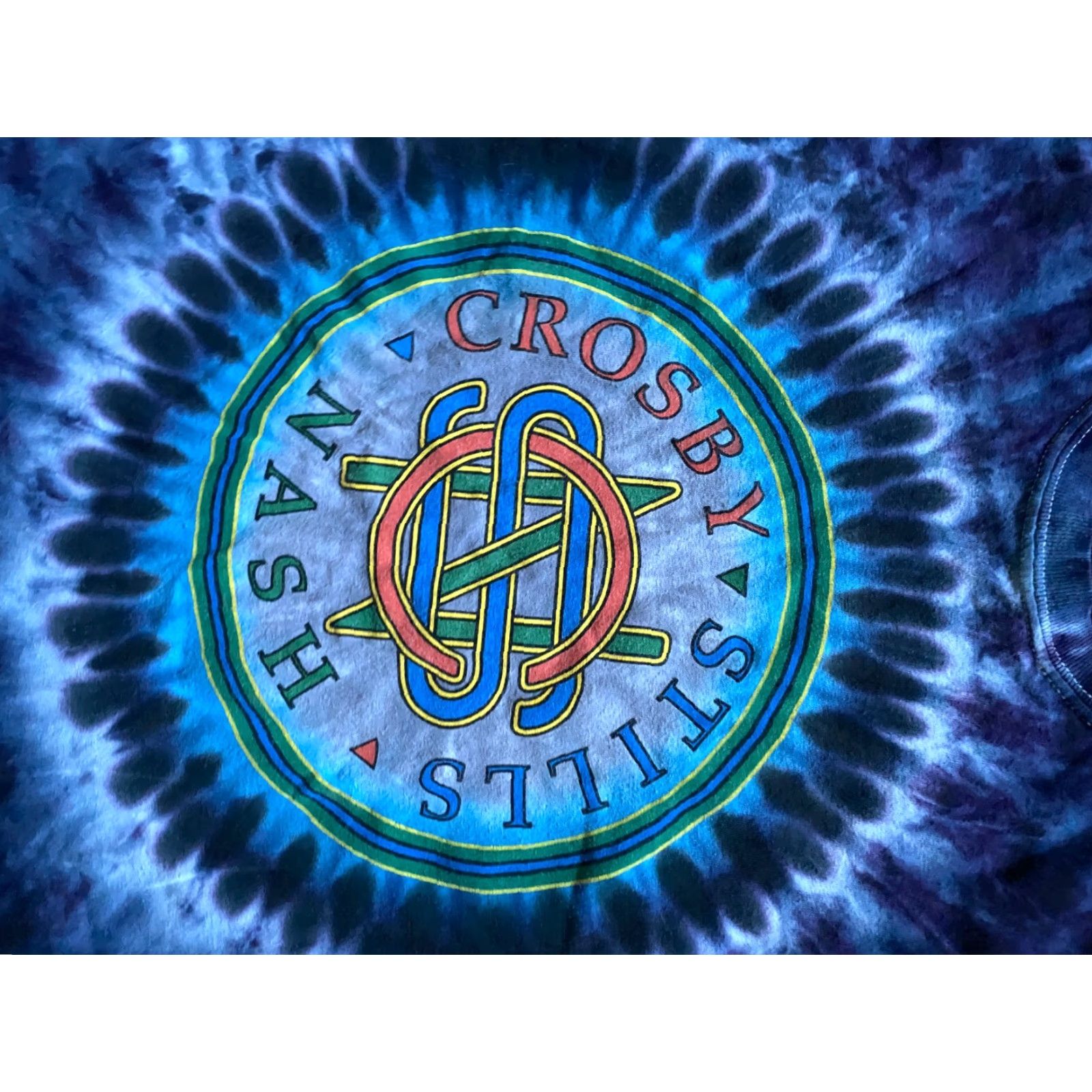 Gildan Crosby Stills & Nash Tie Dye Concert T Shirt Tee Summer 2014 XL RETRO BAND Sz M Size US M / EU 48-50 / 2 - 3 Thumbnail