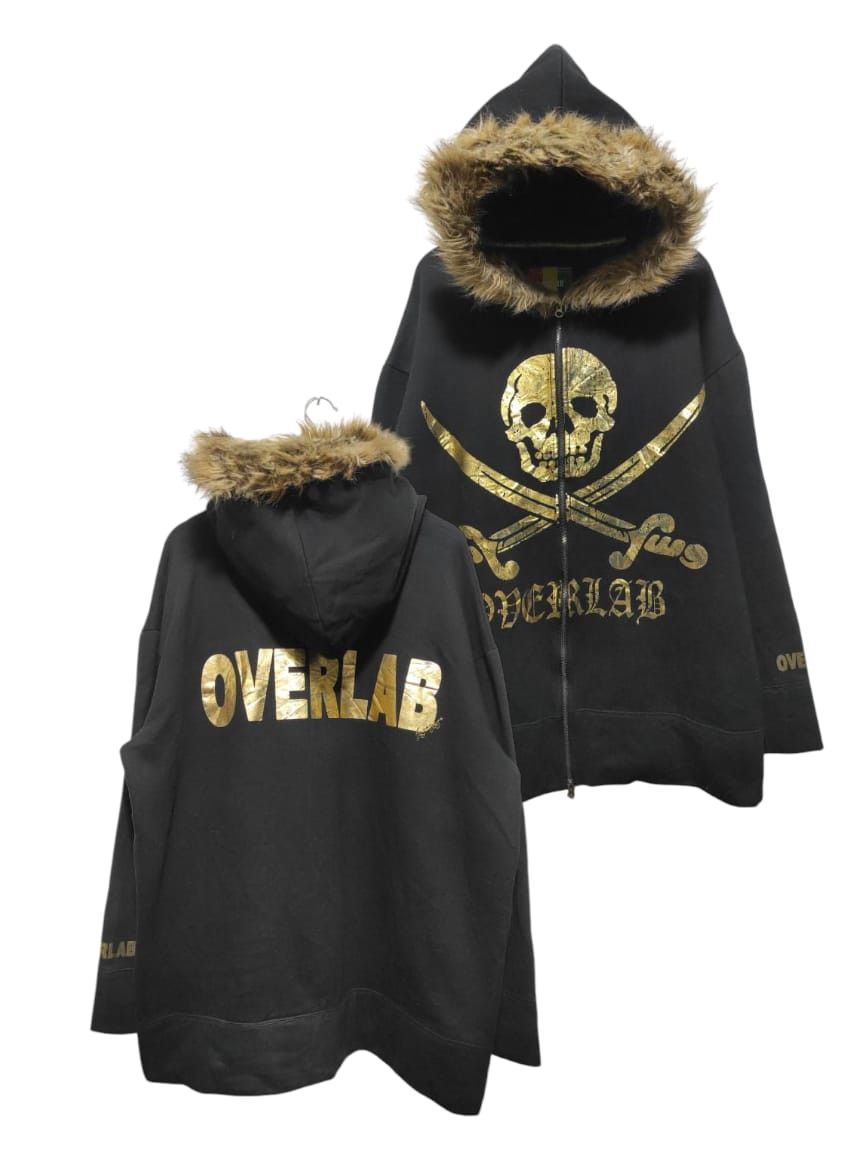 Japanese Brand Overlab skull double zip fur hoodie LGB style Size US XL / EU 56 / 4 - 2 Thumbnail