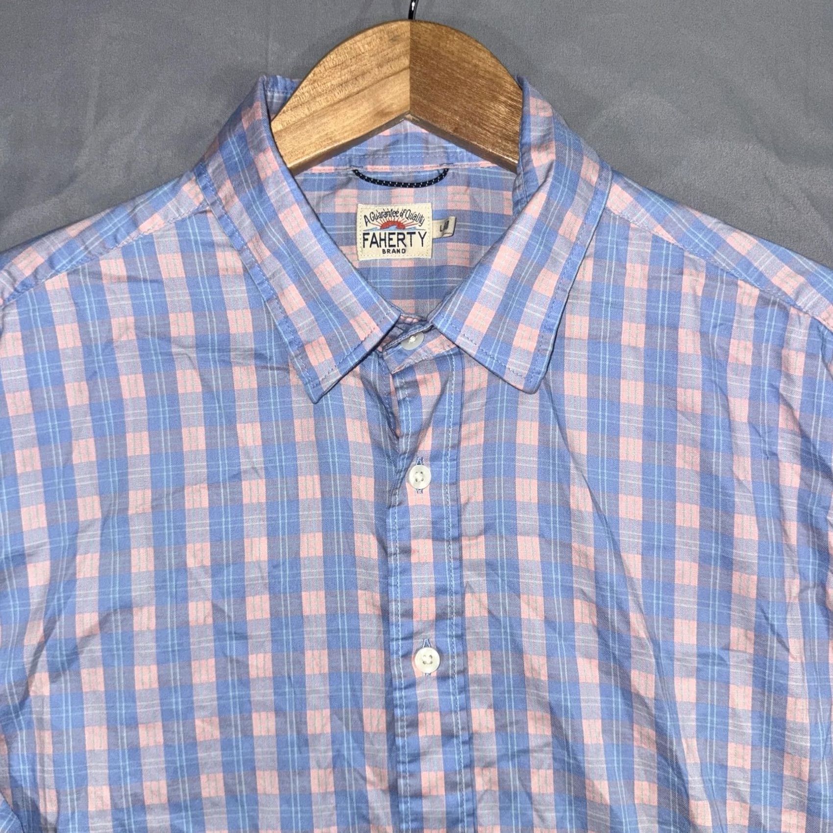 Faherty Faherty Shirt Mens Large Blue Check Long Sleeve The Movement Shirt Size US L / EU 52-54 / 3 - 3 Thumbnail
