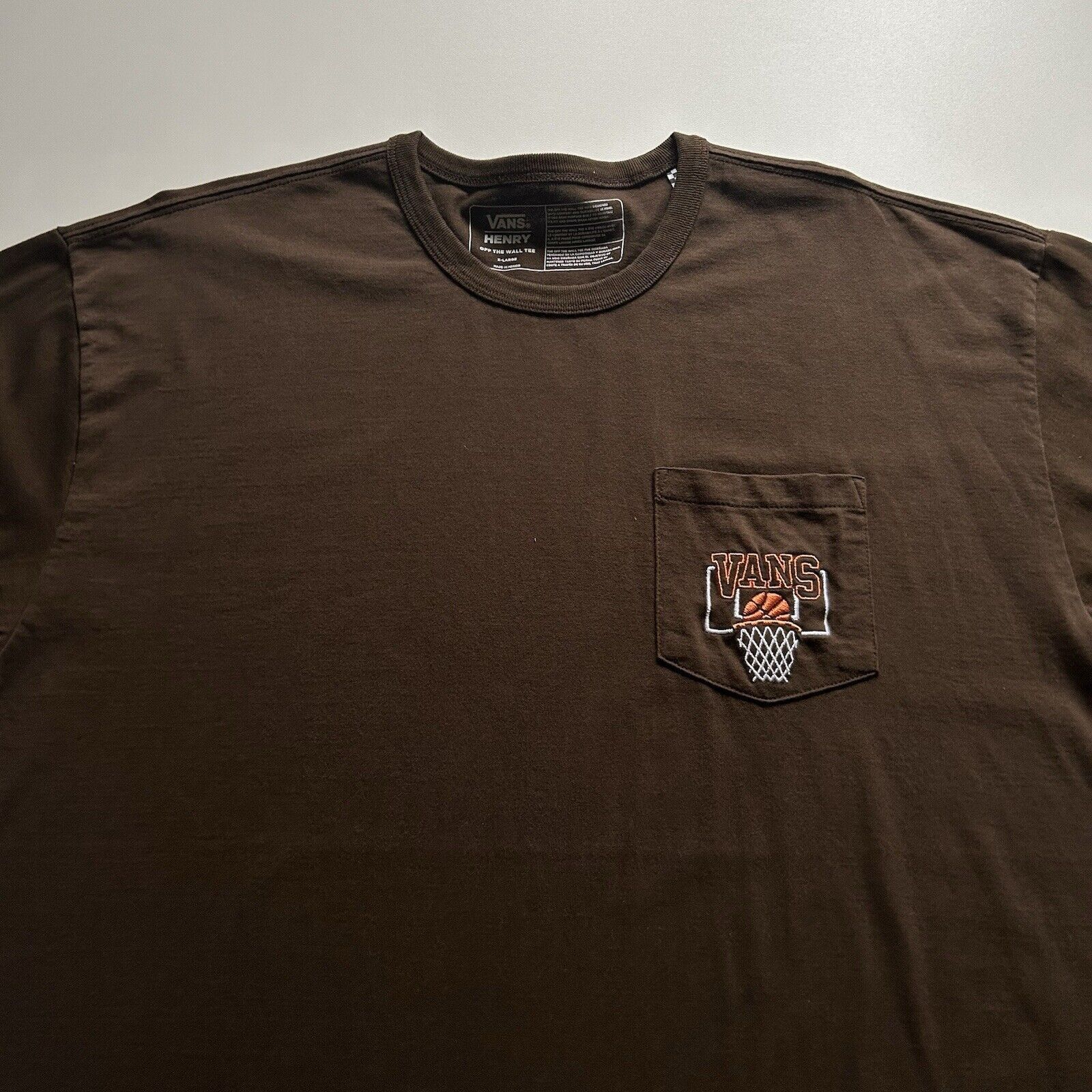 Vans Vans Basketball Pocket T Shirt XL Brown Justin Henry Rare Size US XL / EU 56 / 4 - 2 Thumbnail