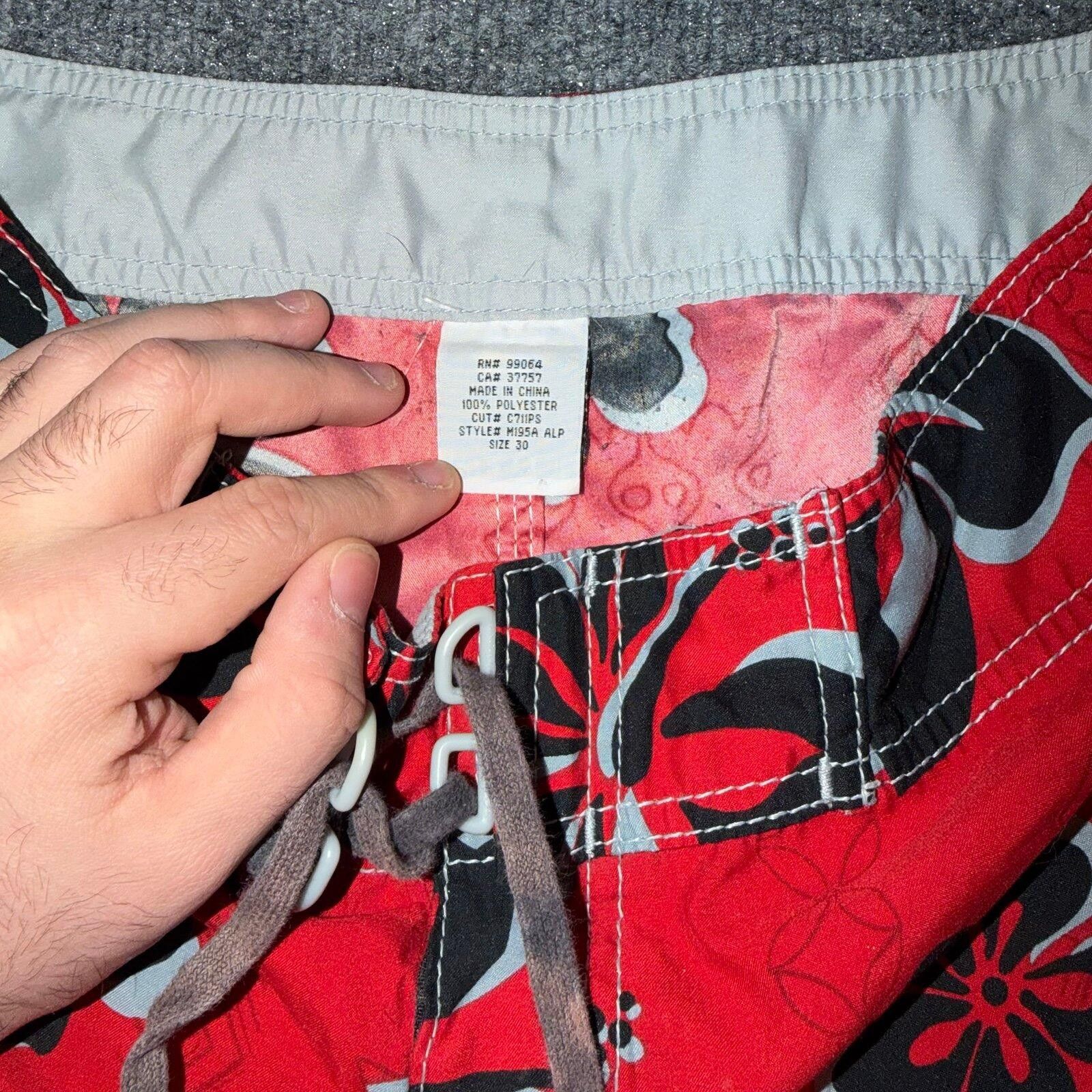 Billabong Billabong Red Floral Surf Board Shorts Mens SM 29 90s Rare Size US 30 / EU 46 - 3 Thumbnail