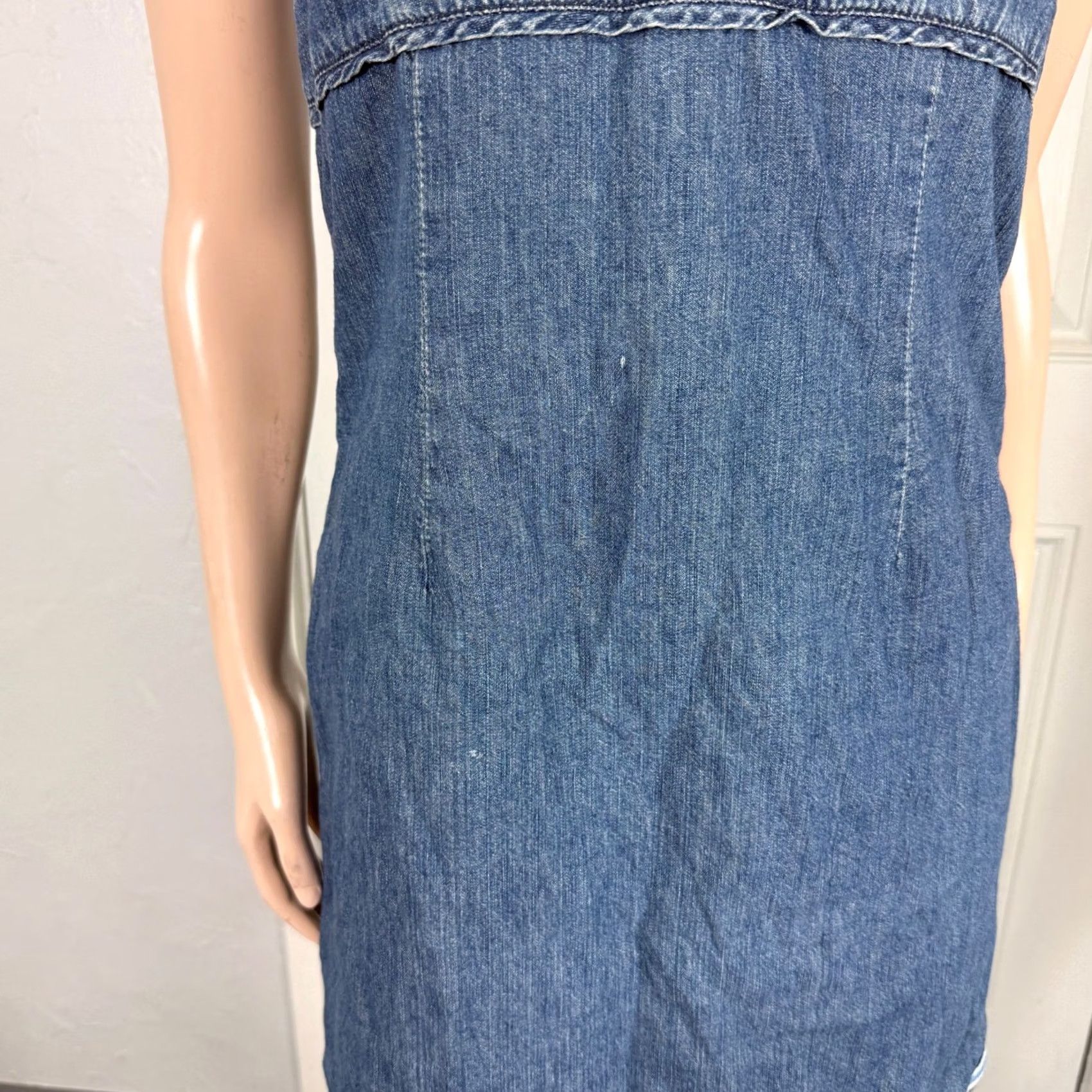 Old Navy Vintage Old Navy Denim Halter Dress 4 Mini Tie Y2K Jean Cotton Q3-13 Size 27" / US 4 / IT 40 - 3 Thumbnail