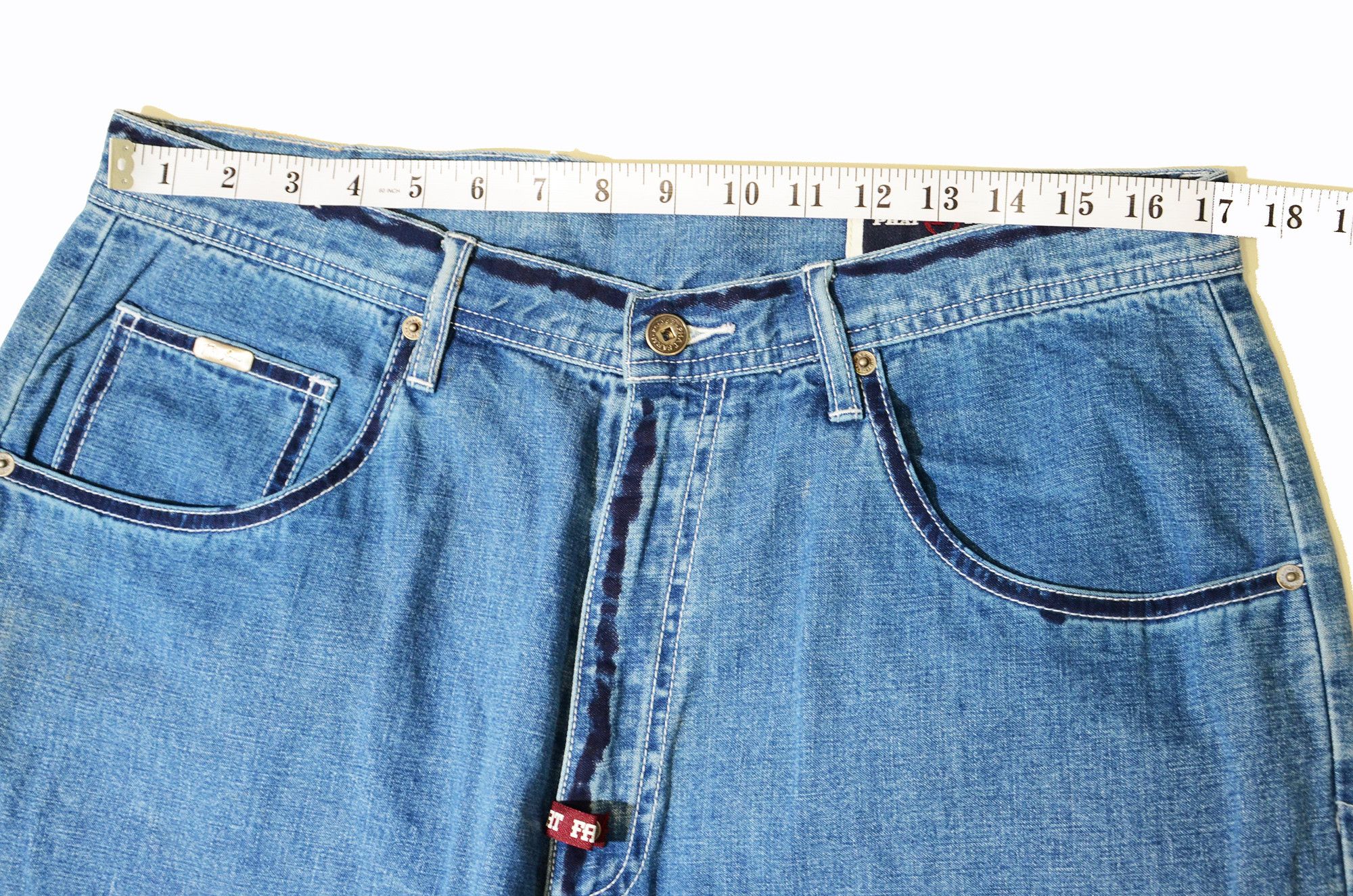 Phat Farm [Color Defects] Phat Farm Denim Shorts 90s Hiphop Streetwear Size US 34 / EU 50 - 12 Thumbnail