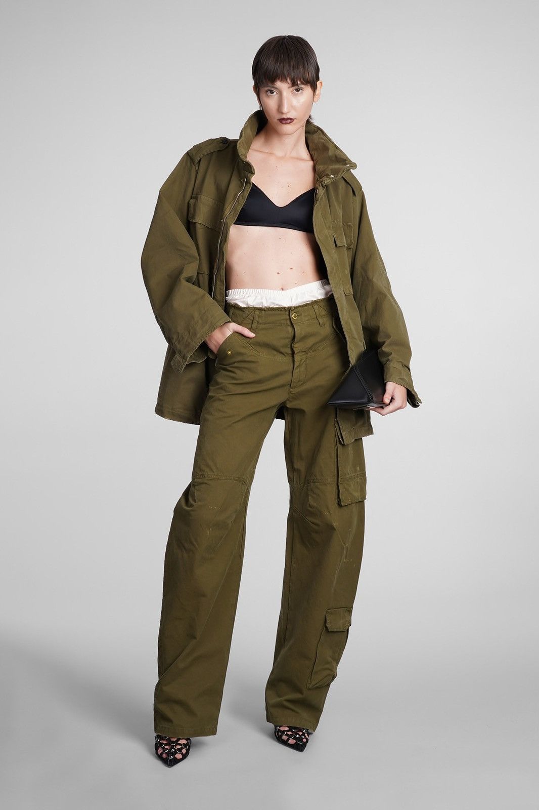 Designer DARKPARK Rosalind Military Green Cargo Pants Size 26" / US 2 / IT 38 - 7 Thumbnail