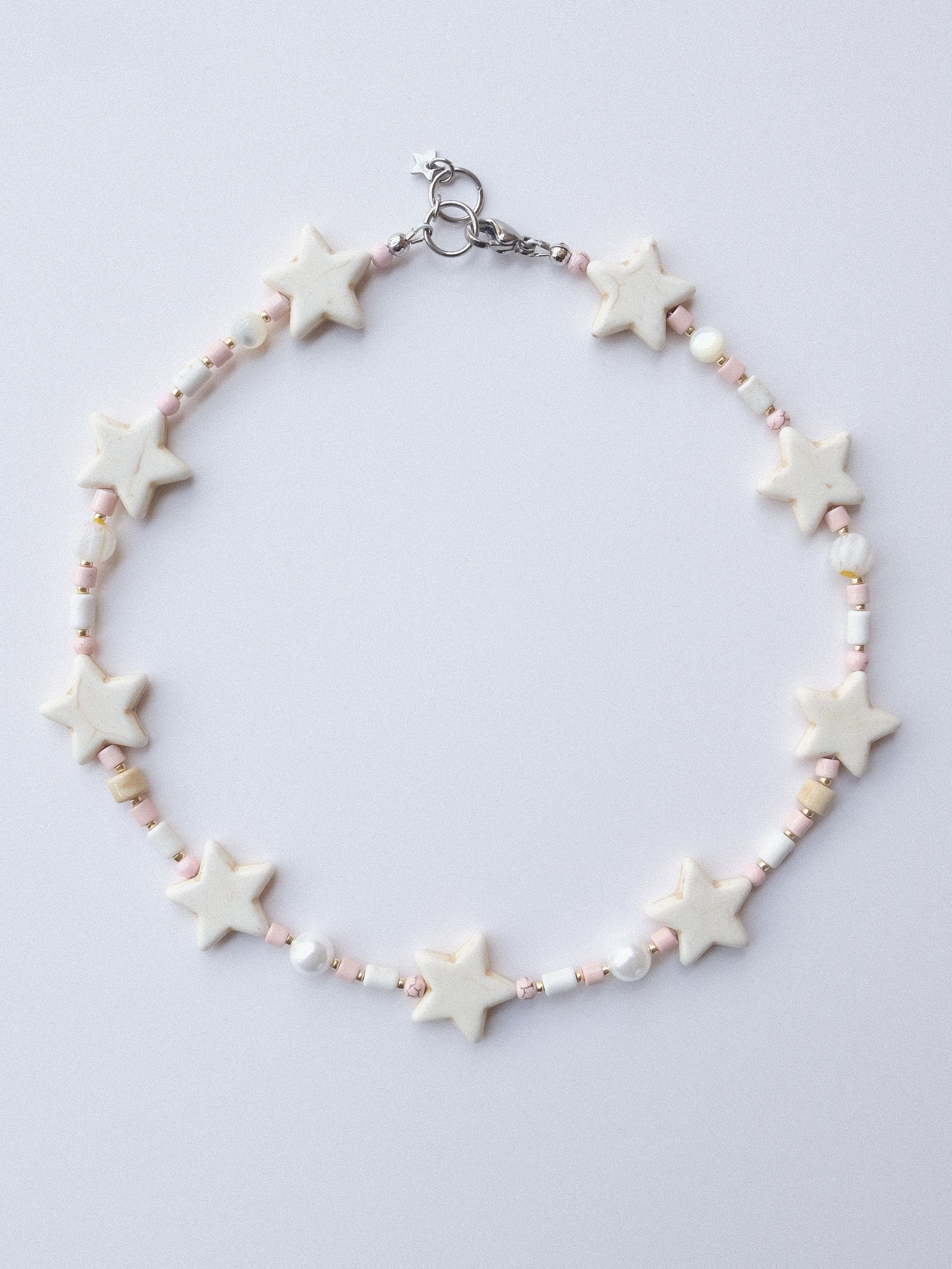 Handmade × Jewelry Handmade Barbie Pink Star Tophus Gemstone Necklace 16in Size ONE SIZE - 4 Thumbnail