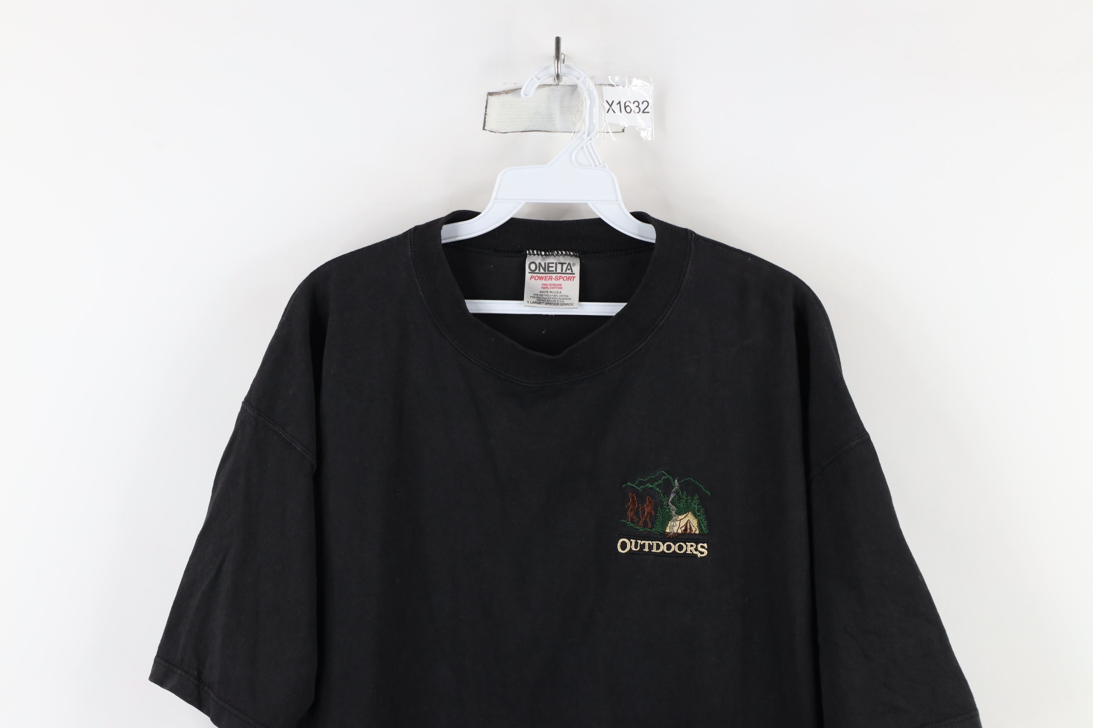 Vintage Vintage 90s Streetwear Out Outdoors T-Shirt Black Cotton USA Size US XL / EU 56 / 4 - 2 Thumbnail