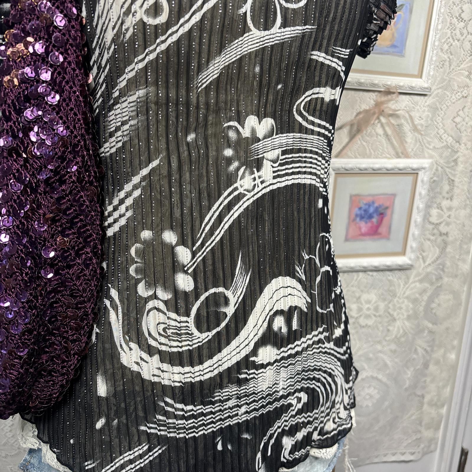 Other vintage ruffle shimmery floral blouse Size XL / US 12-14 / IT 48-50 - 4 Thumbnail