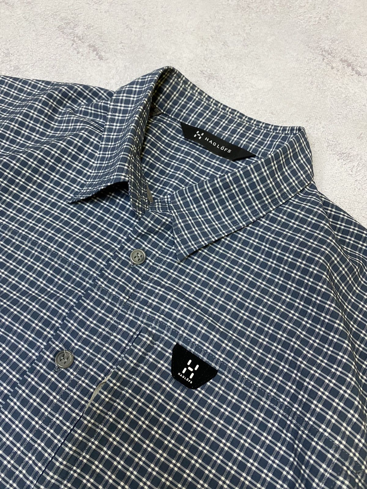 Haglofs Haglofs Blue Check Short Sleeve Shirt Size US XL / EU 56 / 4 - 6 Thumbnail