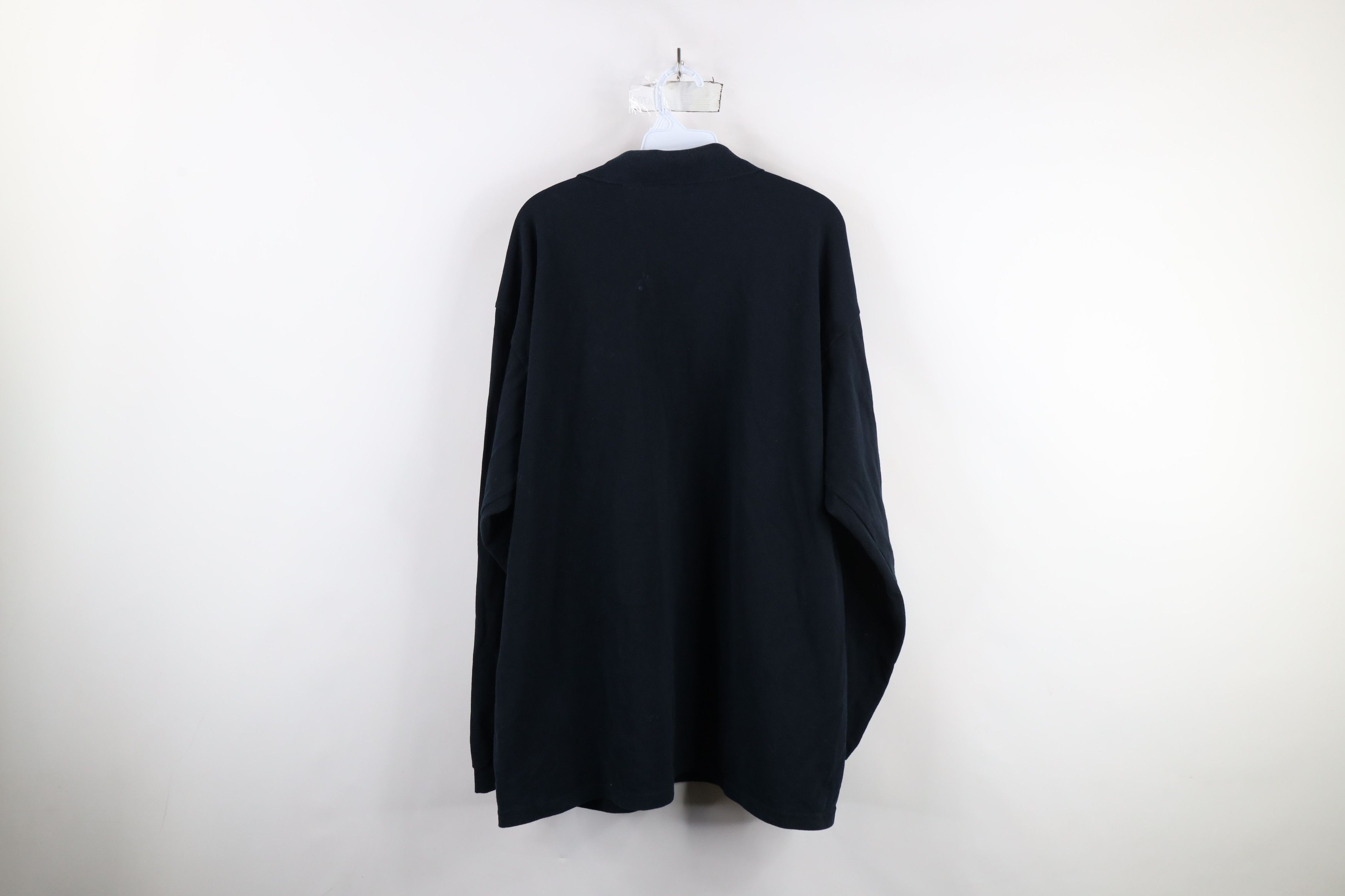 Vintage Vintage 90s Streetwear Heavy Long Sleeve Polo Shirt Black Size US XL / EU 56 / 4 - 11 Thumbnail