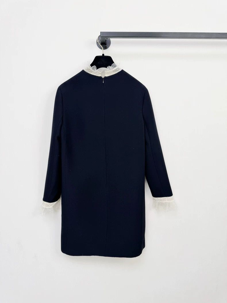 Dior Dior Wool Silk Dress with Lace Collar-2505 Size L / US 10 / IT 46 - 6 Thumbnail