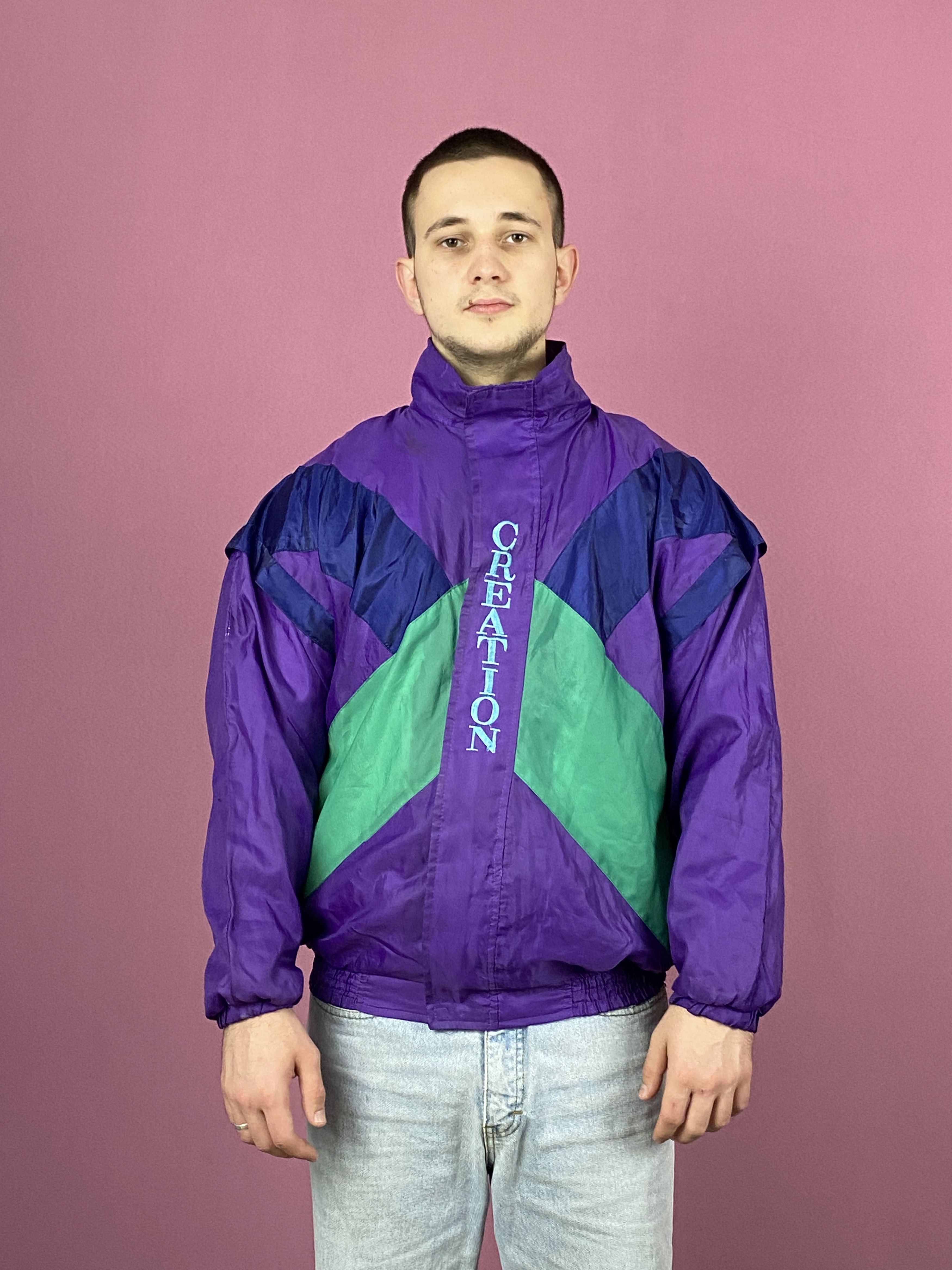 Vintage 90s Creation Vintage Men's Windbreaker Jacket - M Size US M / EU 48-50 / 2 - 2 Thumbnail