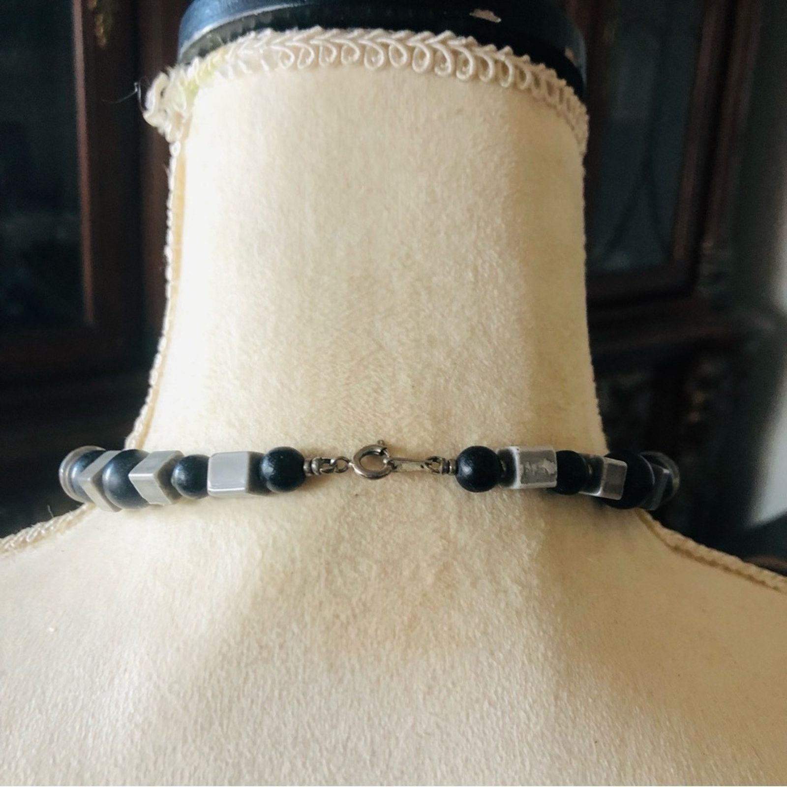 Vintage Vintage 80s gray ceramic bead necklace Size ONE SIZE - 6 Thumbnail
