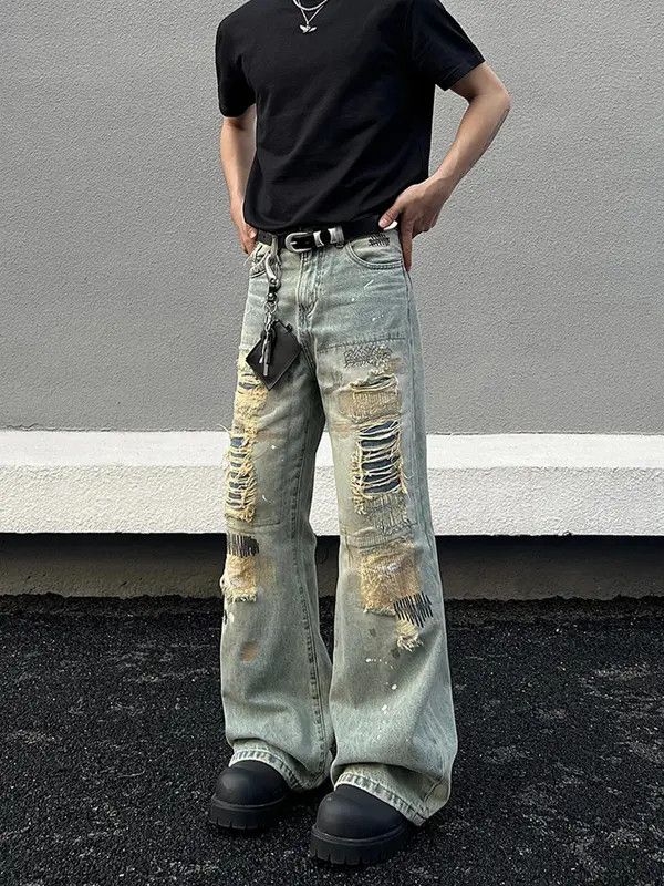 Jean VIBE Stylish Distressed Wide-Leg Jeans Size US 32 / EU 48 - 1 Thumbnail
