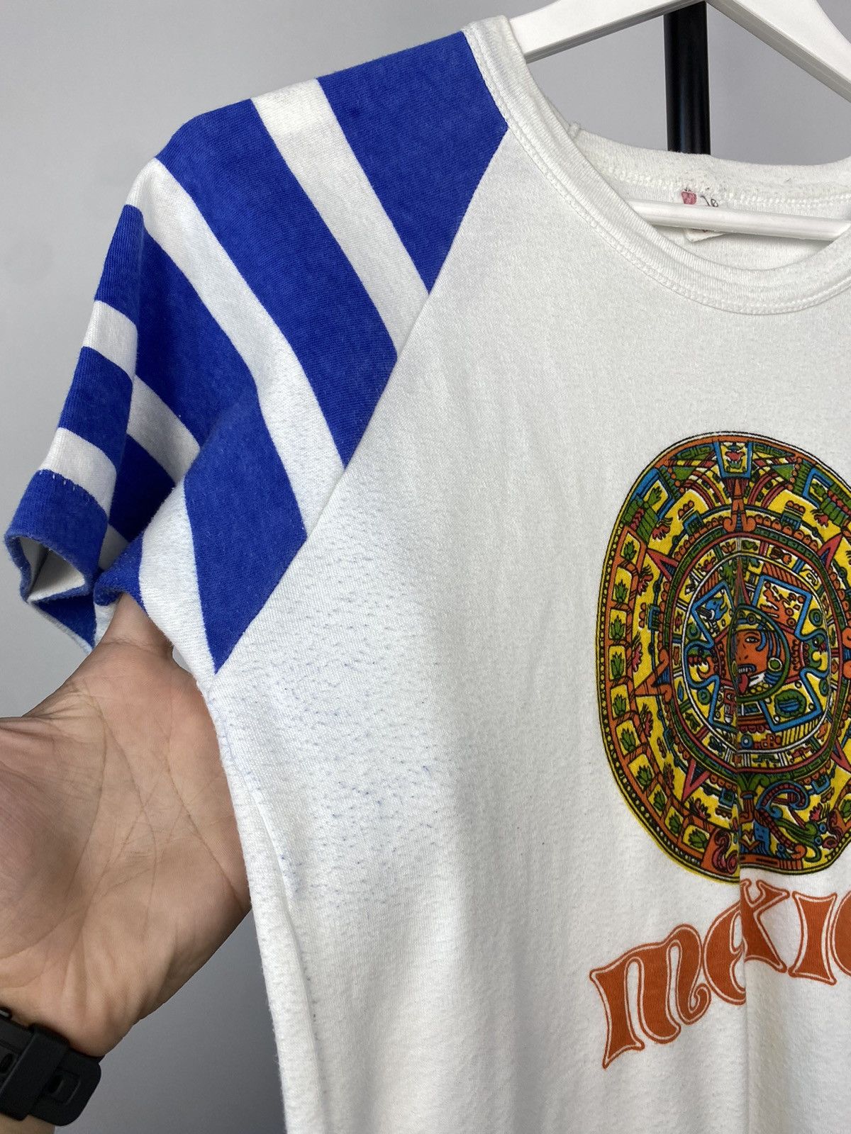 Band Tees × Vintage Vintage 80-90s Aztec ART Mexico single stitch T-Shirt Size US S / EU 44-46 / 1 - 5 Thumbnail