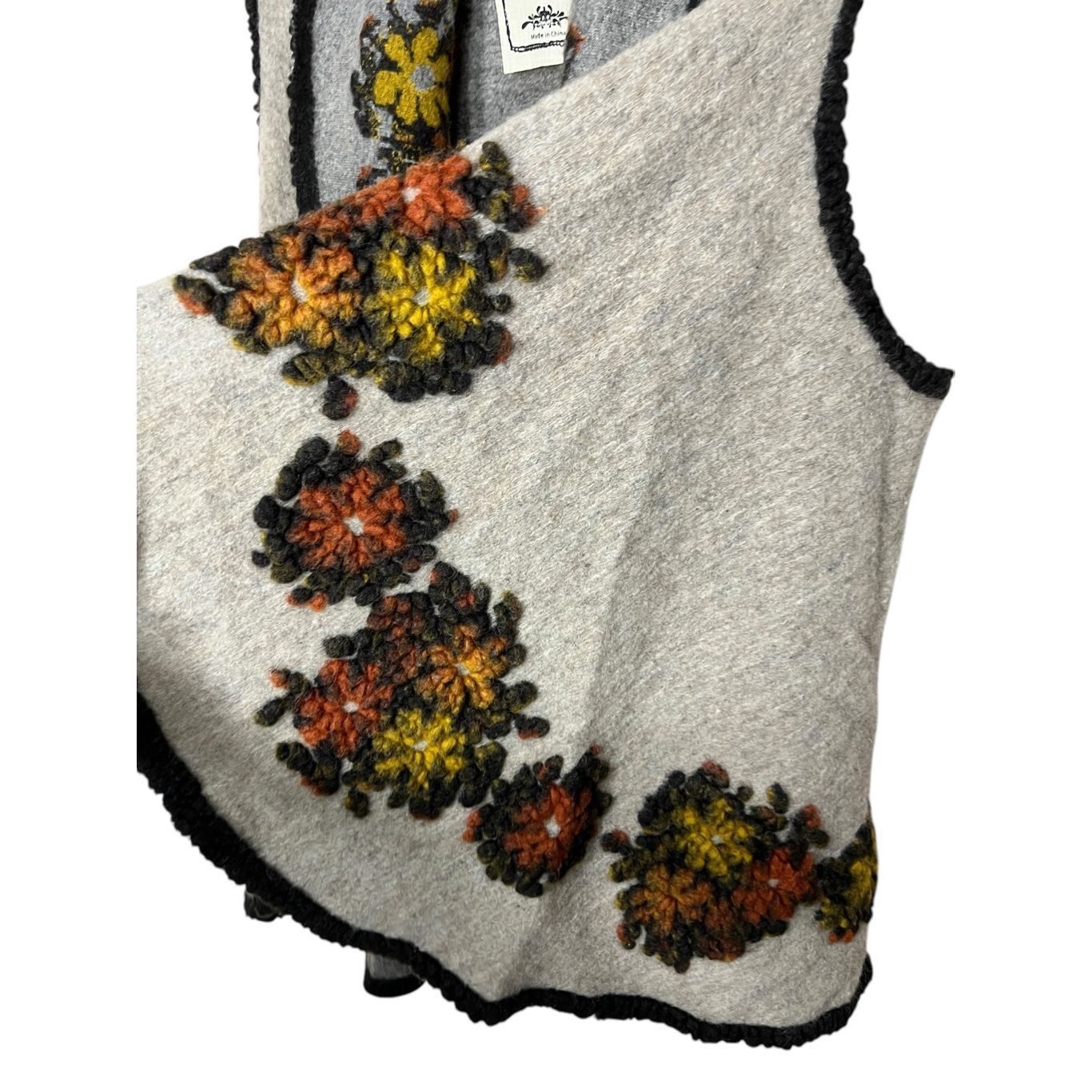 Other Vintage Concept Cardigan L Cream/Gray Wool Waterfall Sweater Size L / US 10 / IT 46 - 5 Thumbnail