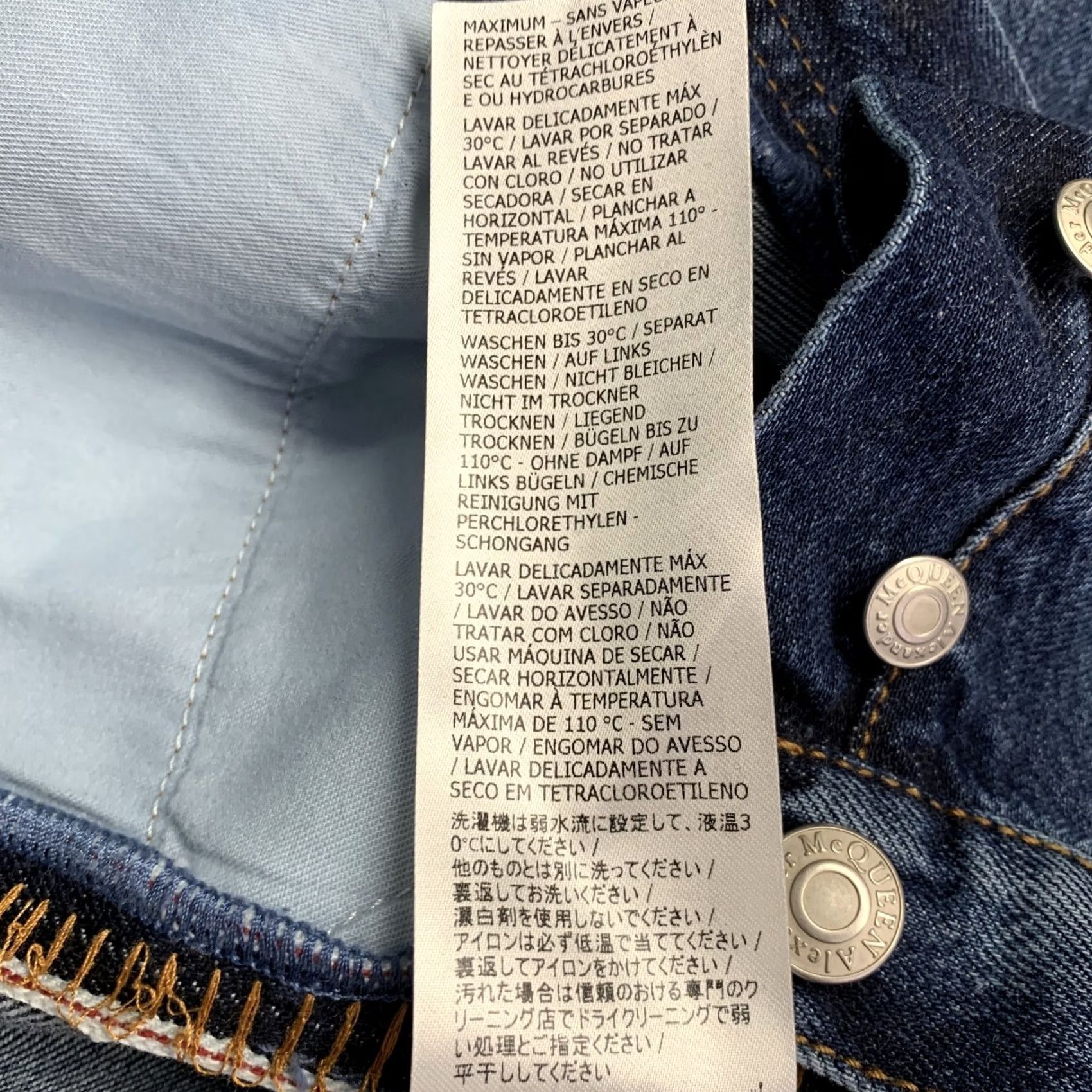 Alexander McQueen ALEXANDER MCQUEEN Denim Jeans Size 36 Indigo Contrast Stitch Button Fly Size US 36 / EU 52 - 7 Thumbnail