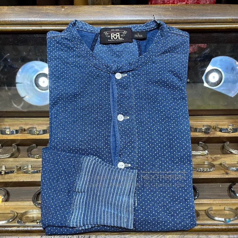 RRL Ralph Lauren RRL Ralph Lauren Blue dyed Henry shirt base shirt Size US S / EU 44-46 / 1 - 8 Thumbnail