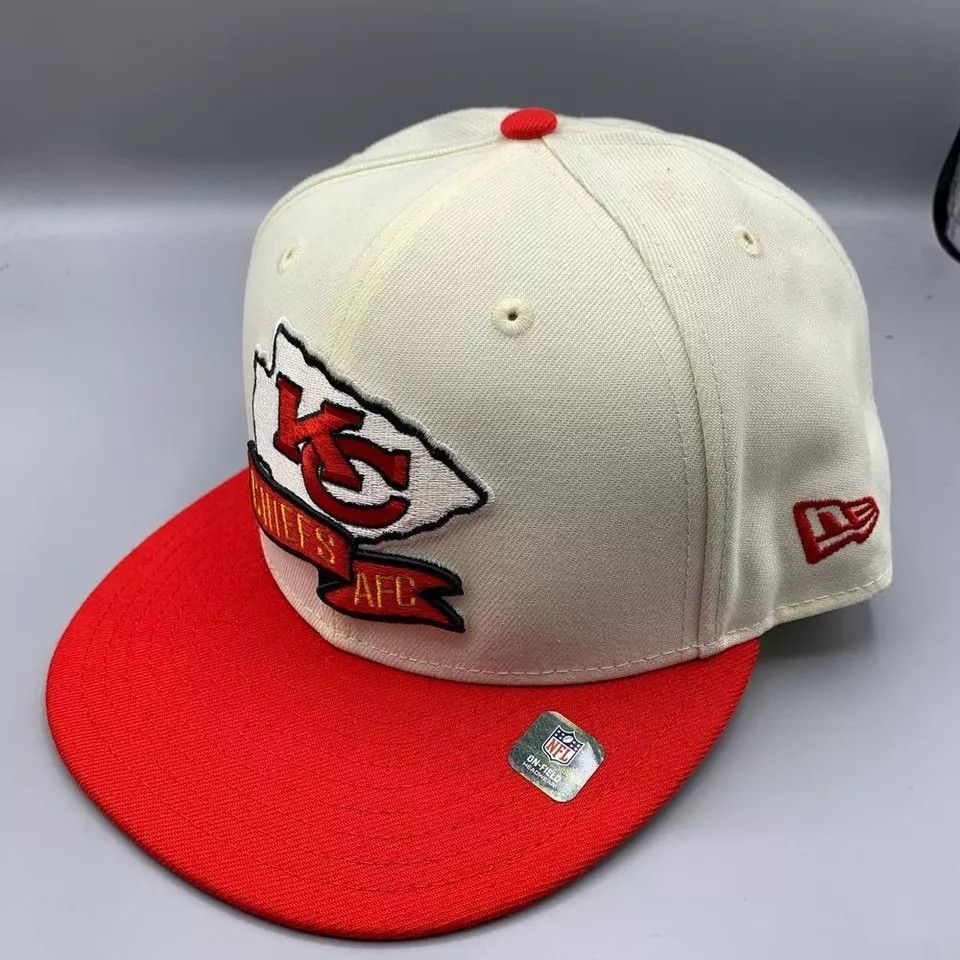 New Era Kansas City Chiefs Hat Men 7 1/2 59Fifty New Era Fitted Cap Size ONE SIZE - 7 Thumbnail