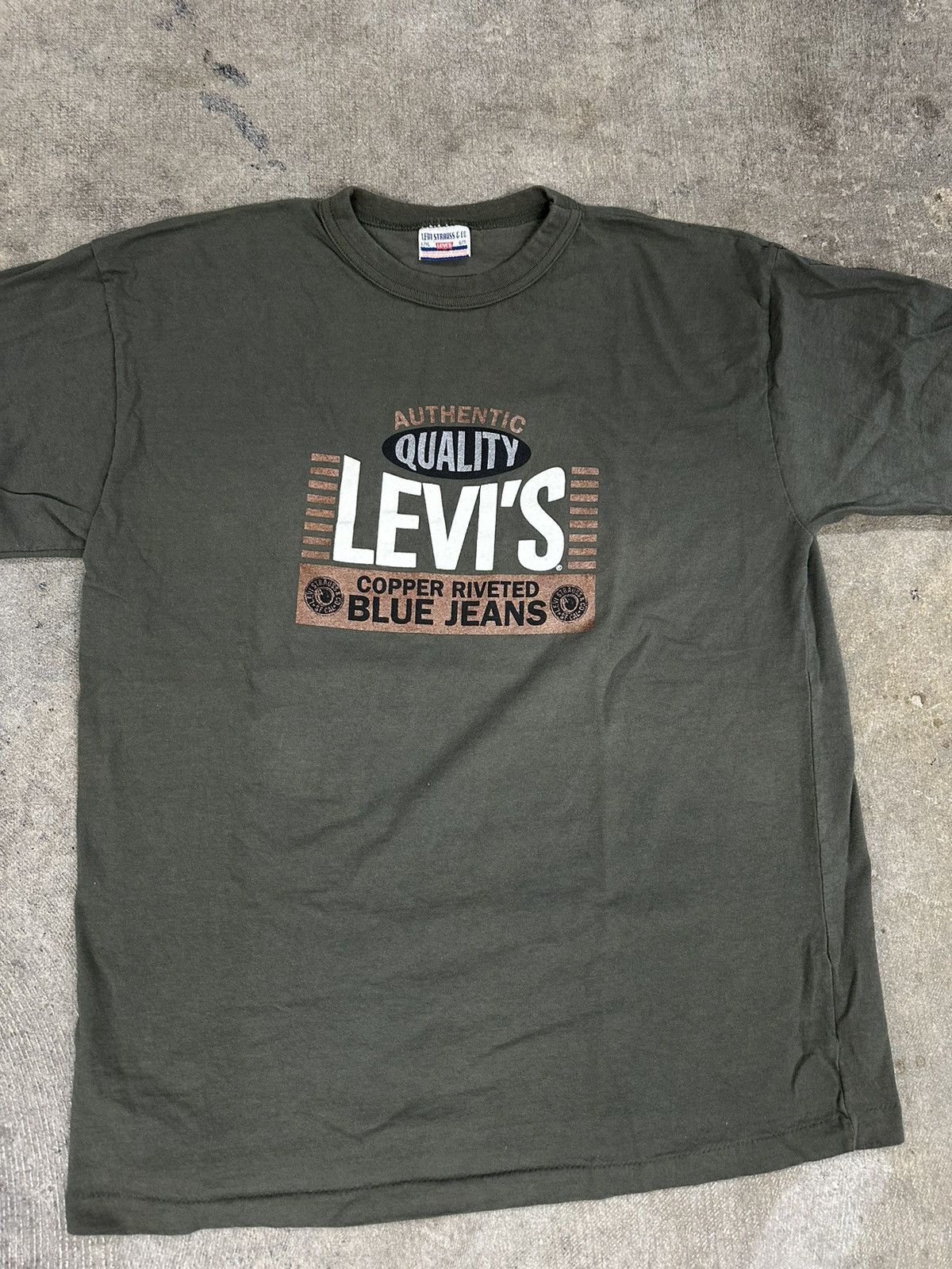 Levi's Vintage 90s Levi’s Riveted Blue Jeans T-Shirt L/XL Size US L / EU 52-54 / 3 - 3 Thumbnail