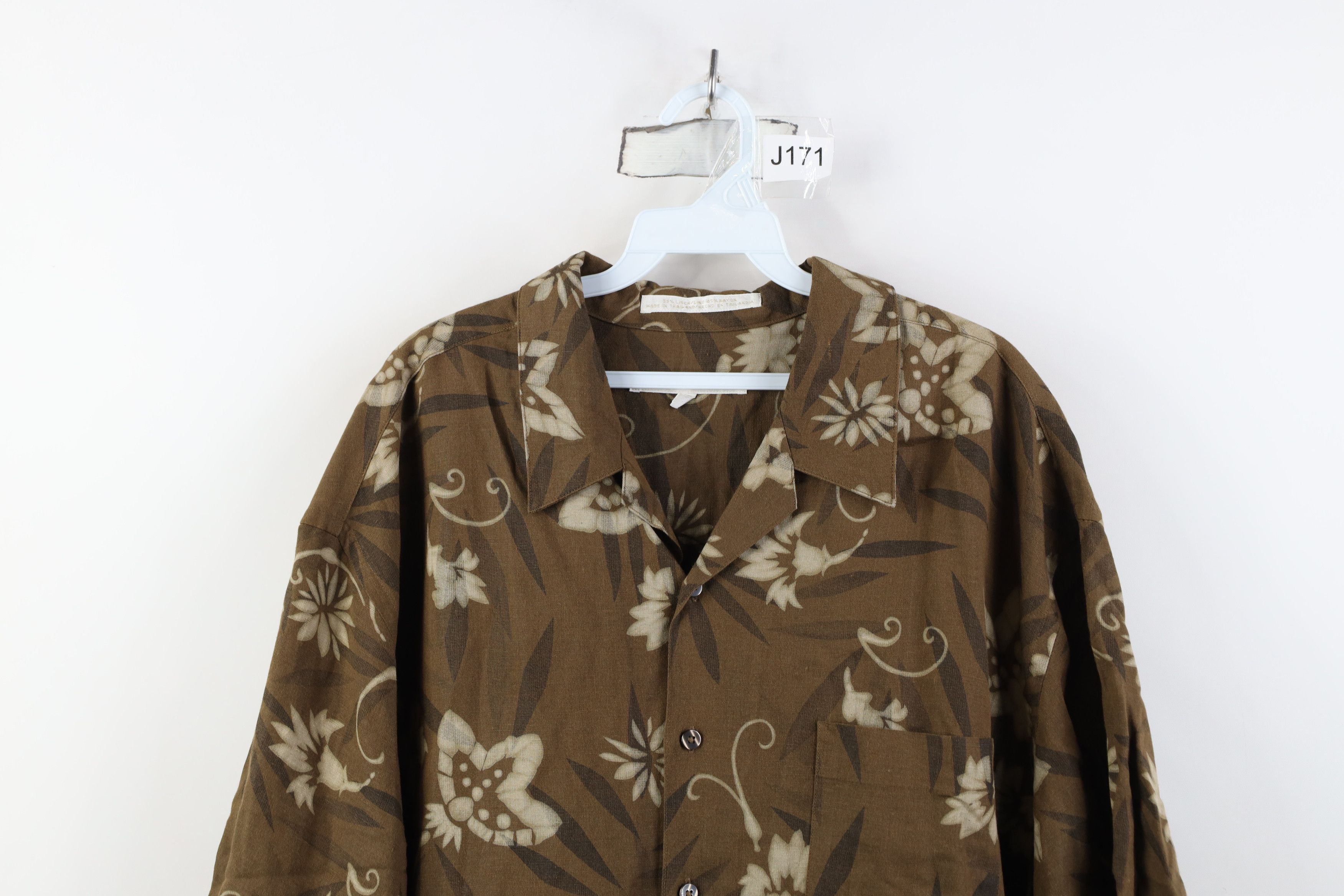 Vintage Vintage 90s Streetwear Flower Luau Hawaiian Button Shirt Size US XL / EU 56 / 4 - 2 Thumbnail