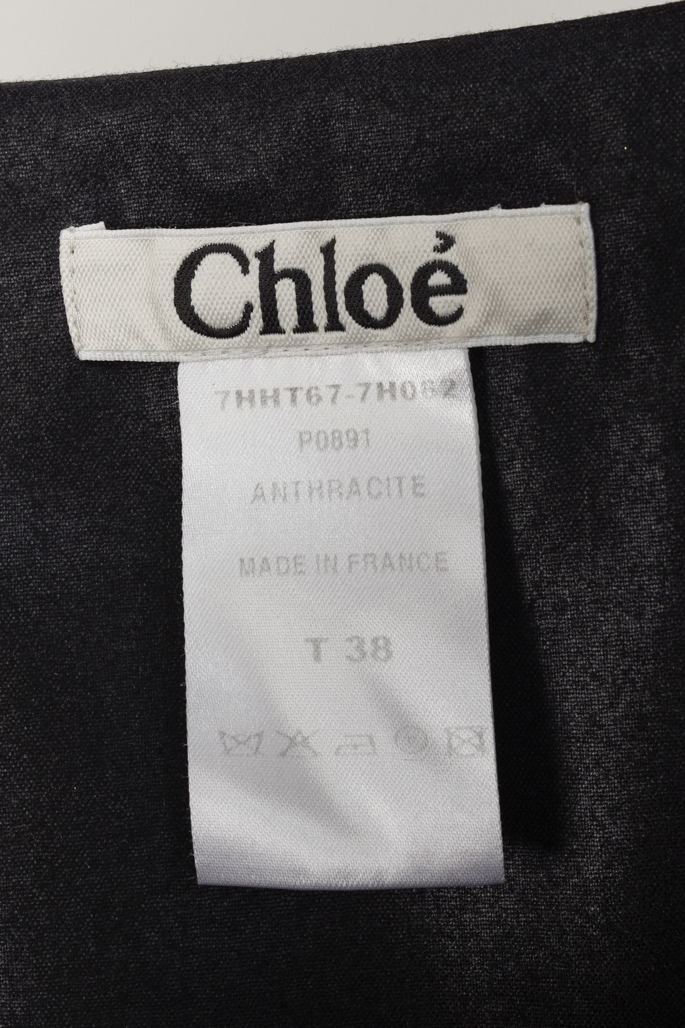 Chloe Chloe Anthracite Black Wool Sculptural Cap Sleeve Blouse Size S / US 4 / IT 40 - 4 Thumbnail