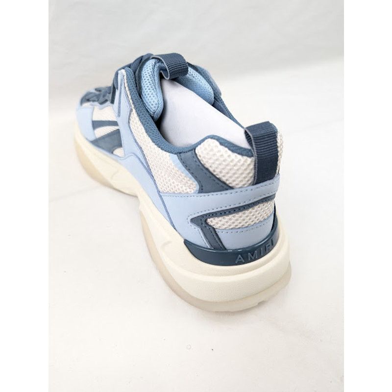 Amiri o1rshd1 Bone Runner Low-Top Sneakers in Baby Blue Size US 12 / EU 45 - 11 Thumbnail