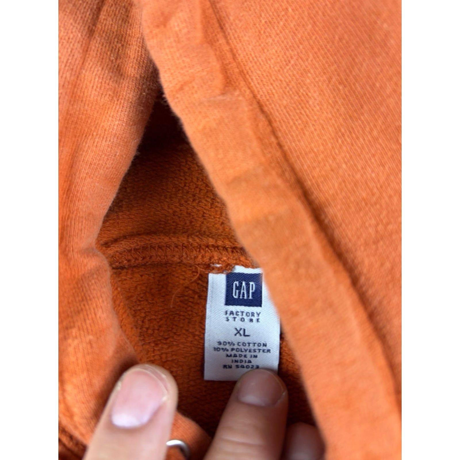 Gap VINTAGE GAP Sweatshirt Hooded Pullover XL Orange Logo 90s Mens Size US XL / EU 56 / 4 - 4 Thumbnail