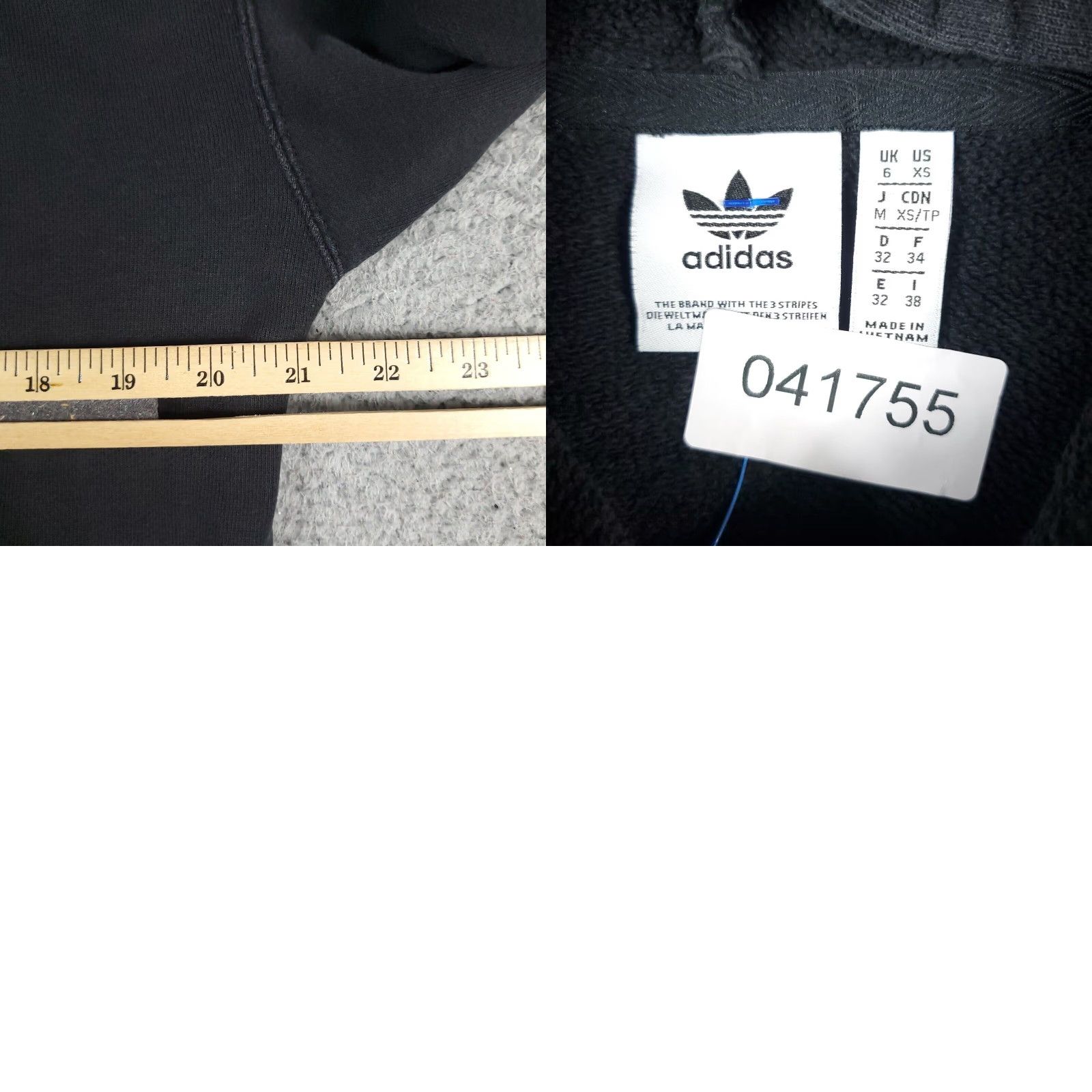 Adidas Adidas Hoodie Womens XS Black Pullover Crop Long Sleeve Activewear Size XS / US 0-2 / IT 36-38 - 8 Thumbnail