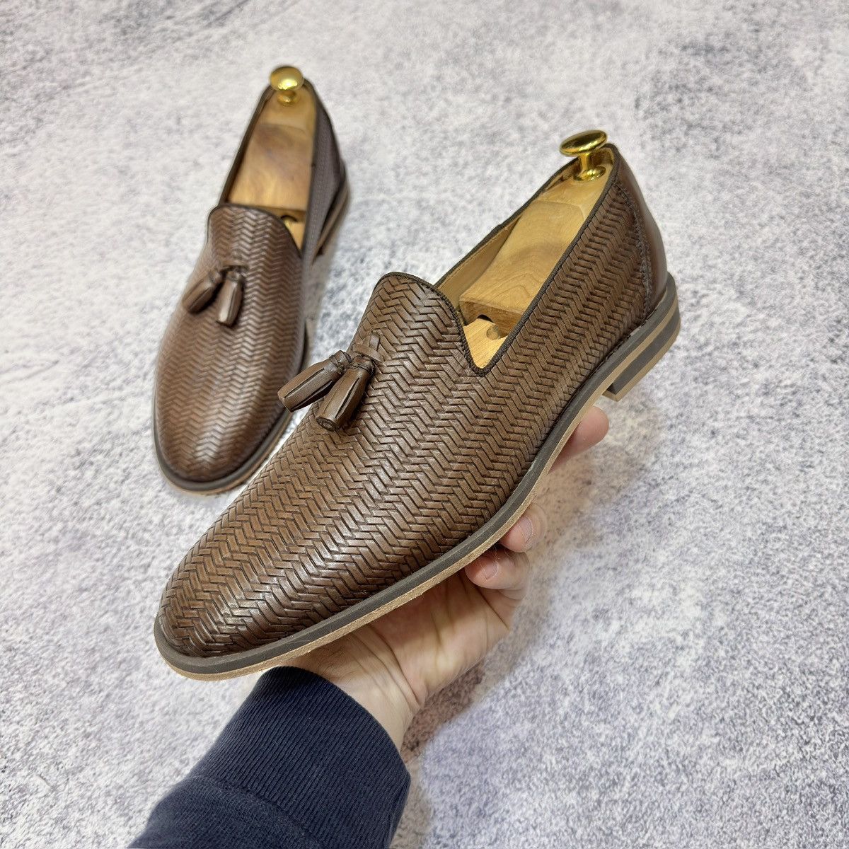 Designer × NAVYBOOT Navyboot Brown Leather Tassel Loafers US9 UK8 EU42 27cm Size US 9 / EU 42 - 7 Thumbnail