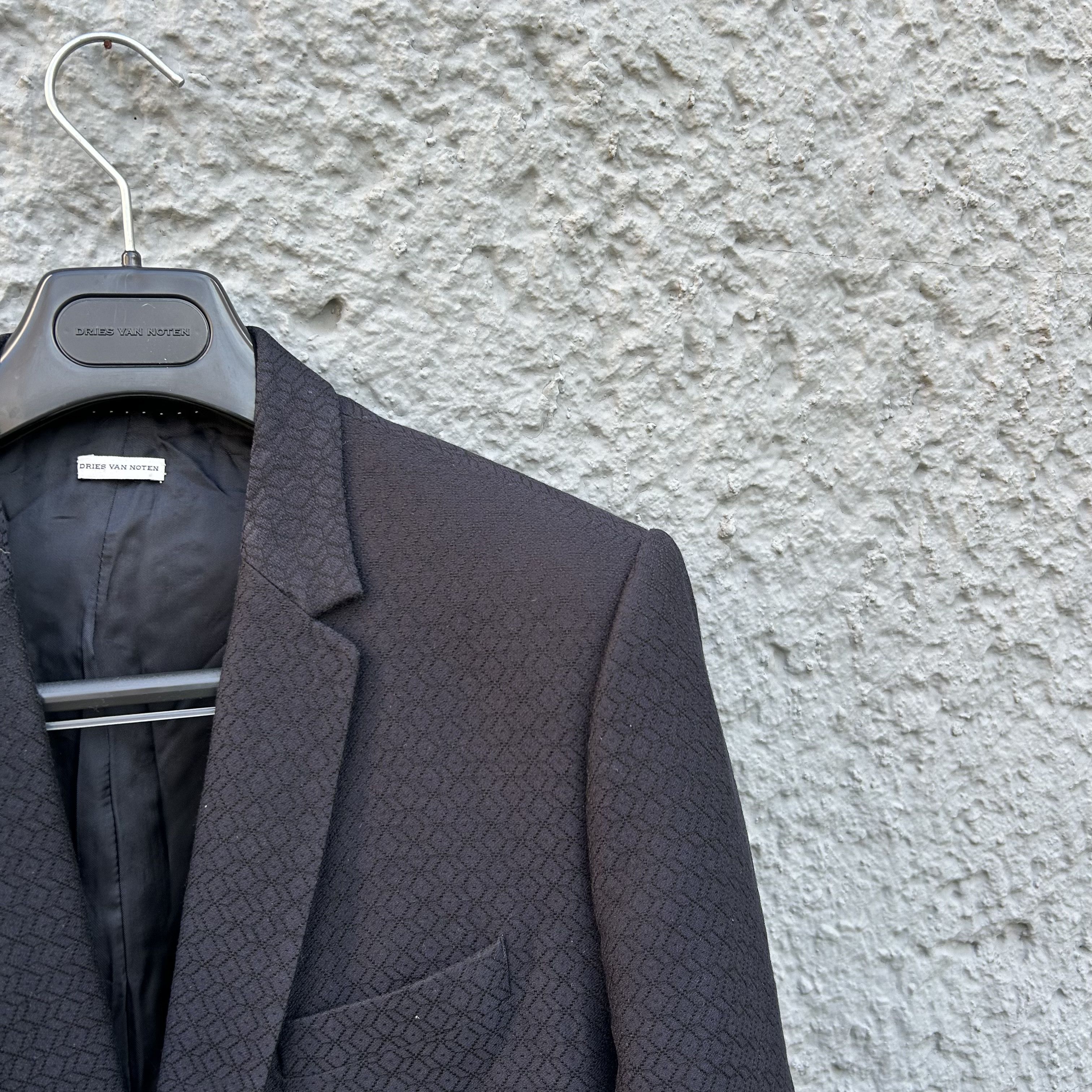 Dries Van Noten Dries van Noten Black Blazer with Subtle Pattern Jacket Size 52R - 4 Thumbnail