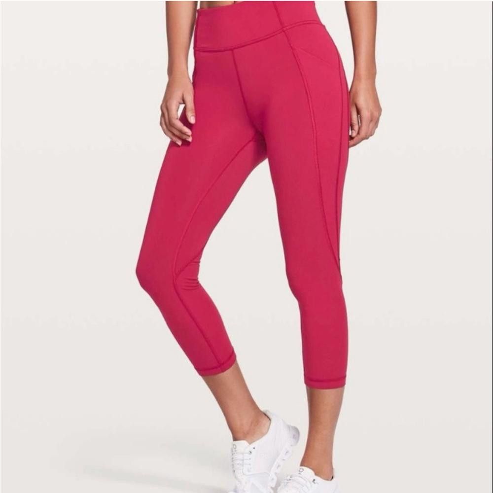 Lululemon Lululemon Time To Sweat Crop Legging Star Ruby Berry Pink 6 Size 28" / US 6 / IT 42 - 1 Thumbnail