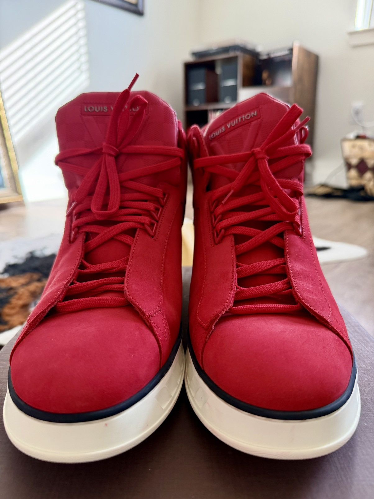 Louis Vuitton Louis Vuitton Street Light High Top Sneaker Red Size US 9 / EU 42 - 5 Thumbnail