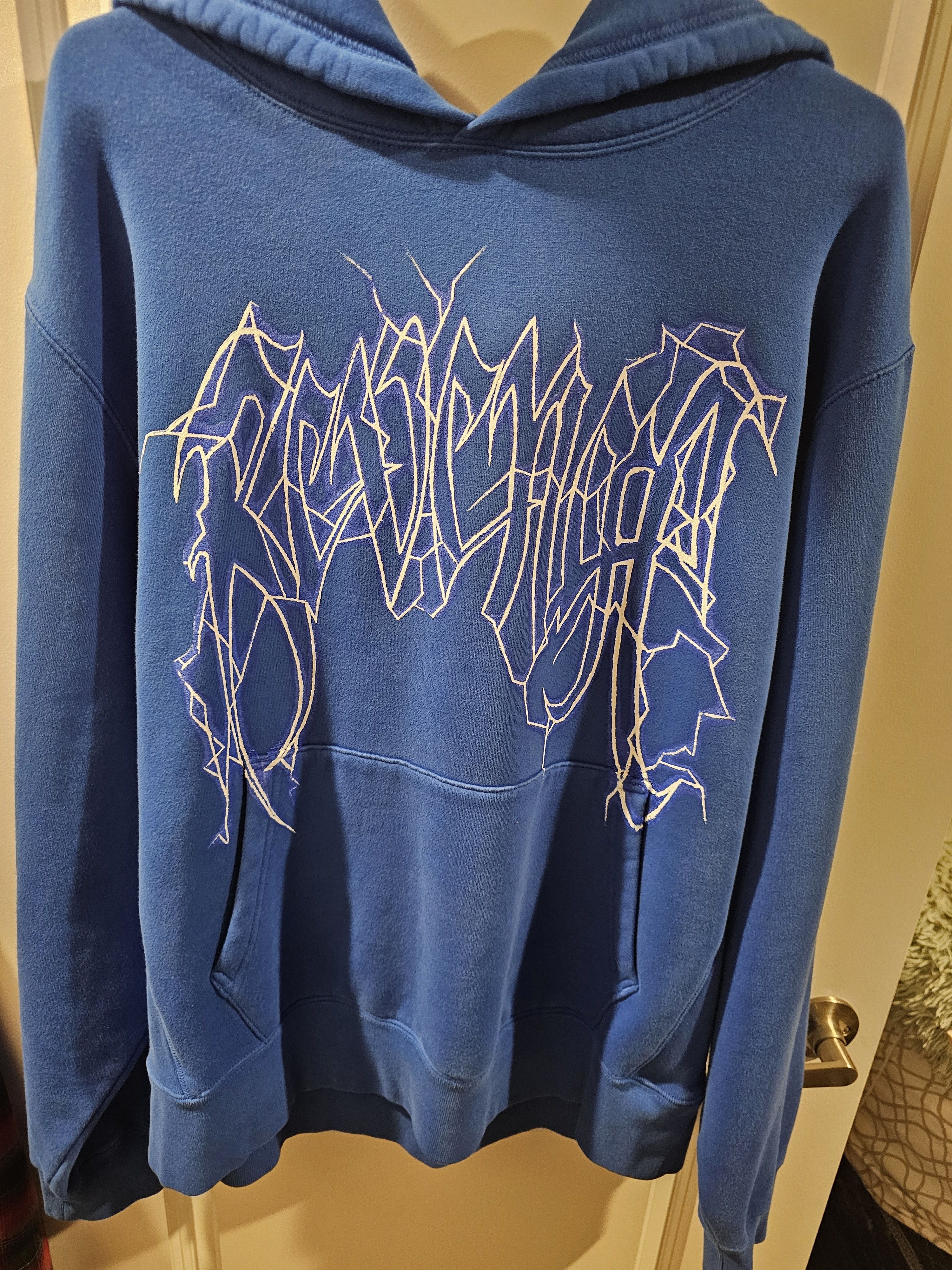 image of Revenge Lightning Globe Hoodie in Blue, Men's (Size 2XL)