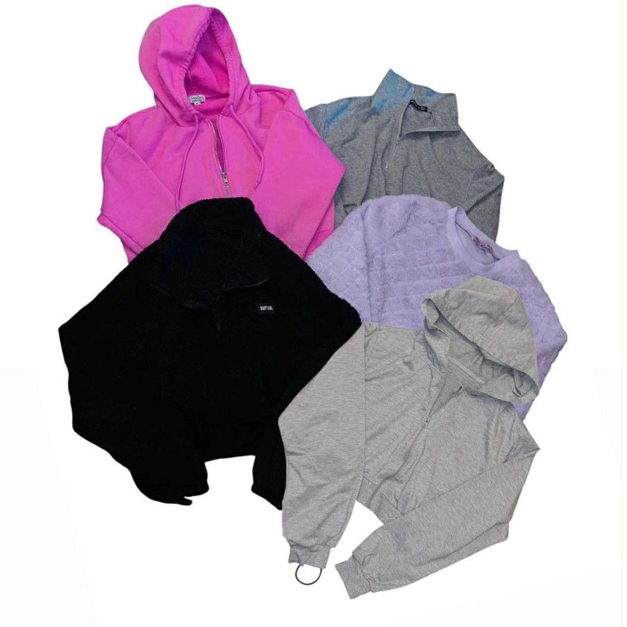 Other Lot of 5 Women's Crop Sweatshirts/Hoodies Sherpa Fuzzy Small Size S / US 4 / IT 40 - 3 Thumbnail