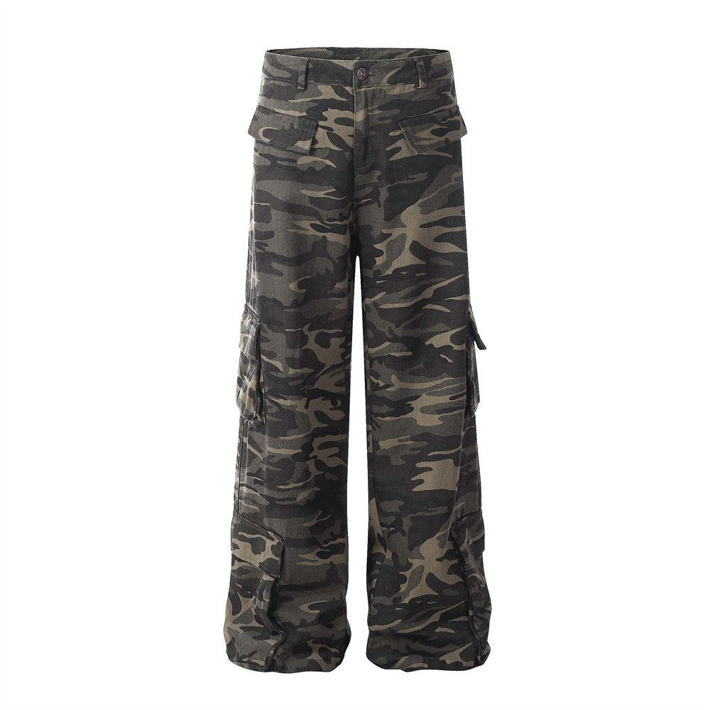Japanese Brand × Jean Men's straight loose wide-leg camouflage cargo jeans y2k Size US 32 / EU 48 - 1 Thumbnail