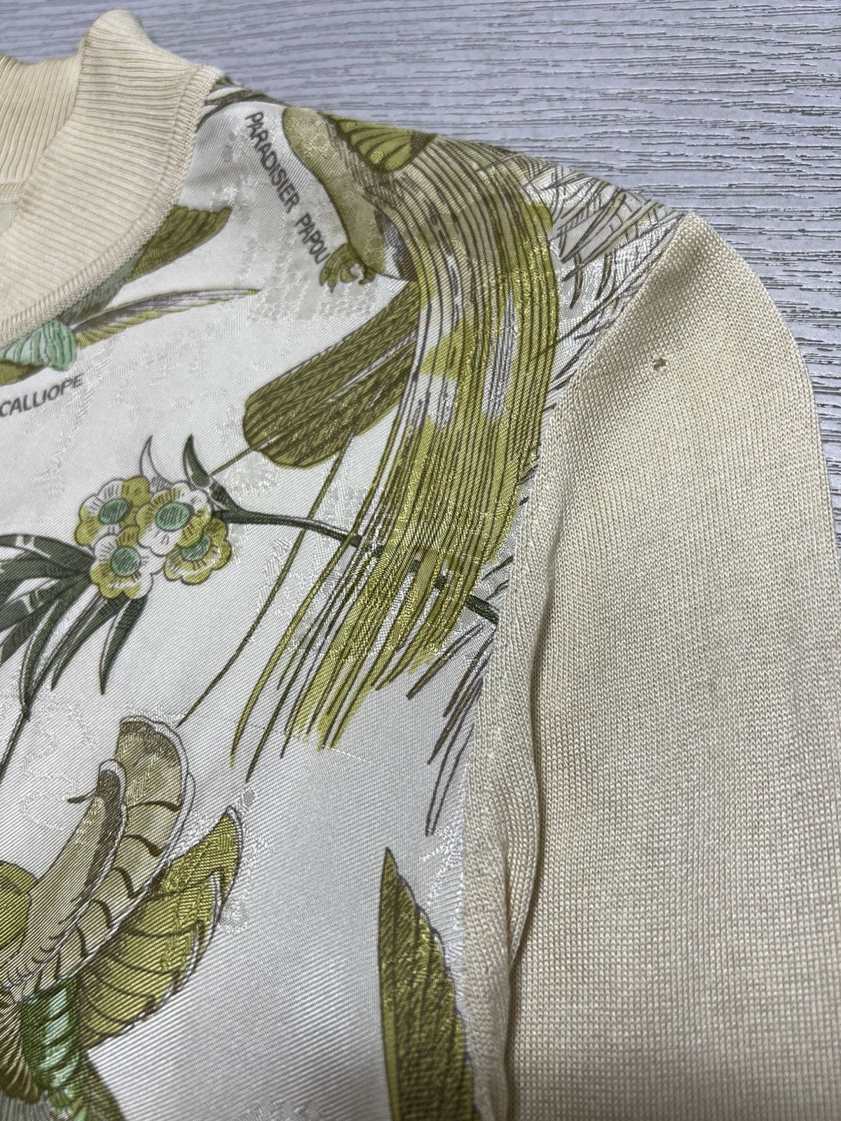 Hermes Hermes - Birds Print Silk Zipped Cardigan Bomber Jacket Size S / US 4 / IT 40 - 8 Thumbnail