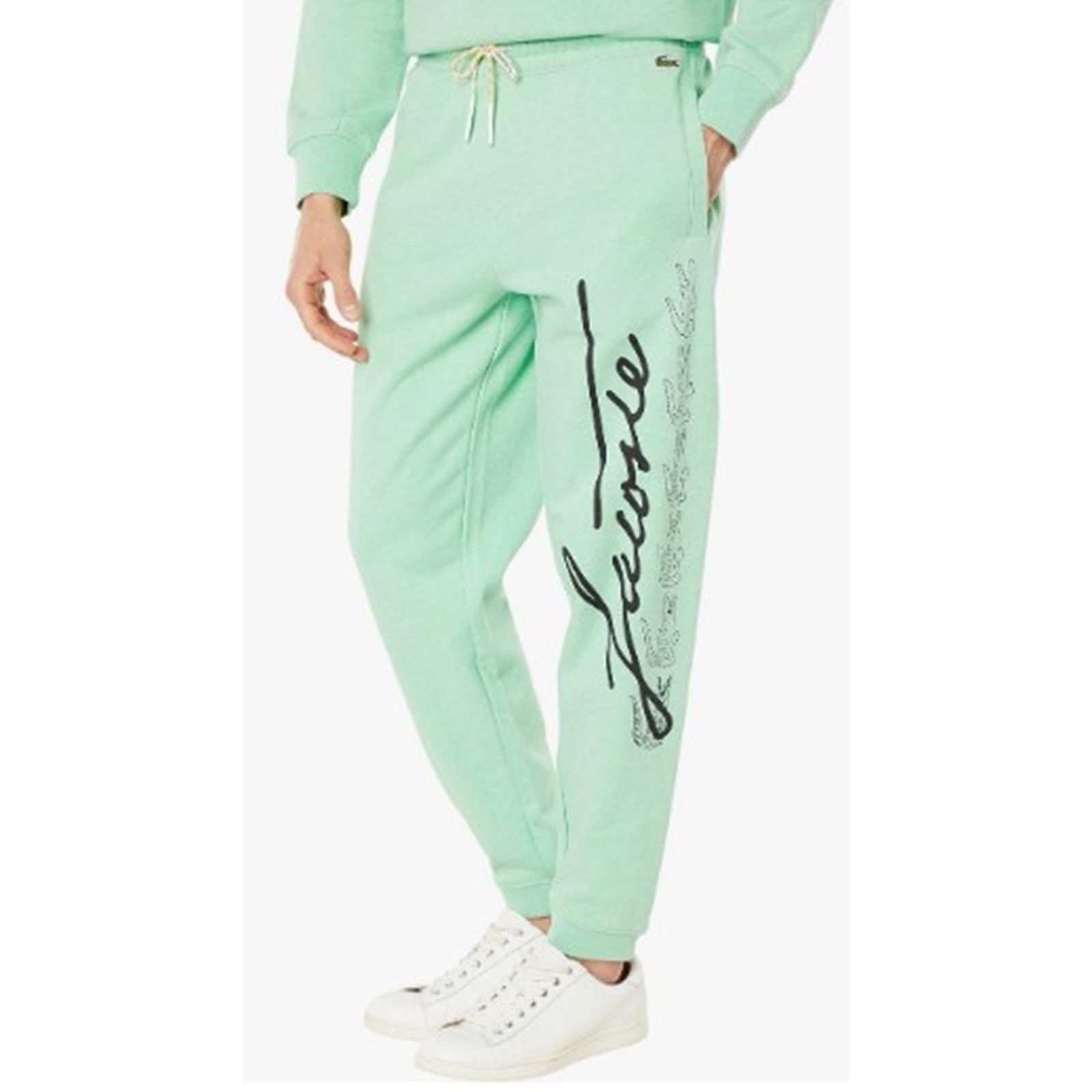 Lacoste Lacoste Mens Signature & Crocodile Cotton Fleece Pants L Size US 34 / EU 50 - 1 Thumbnail