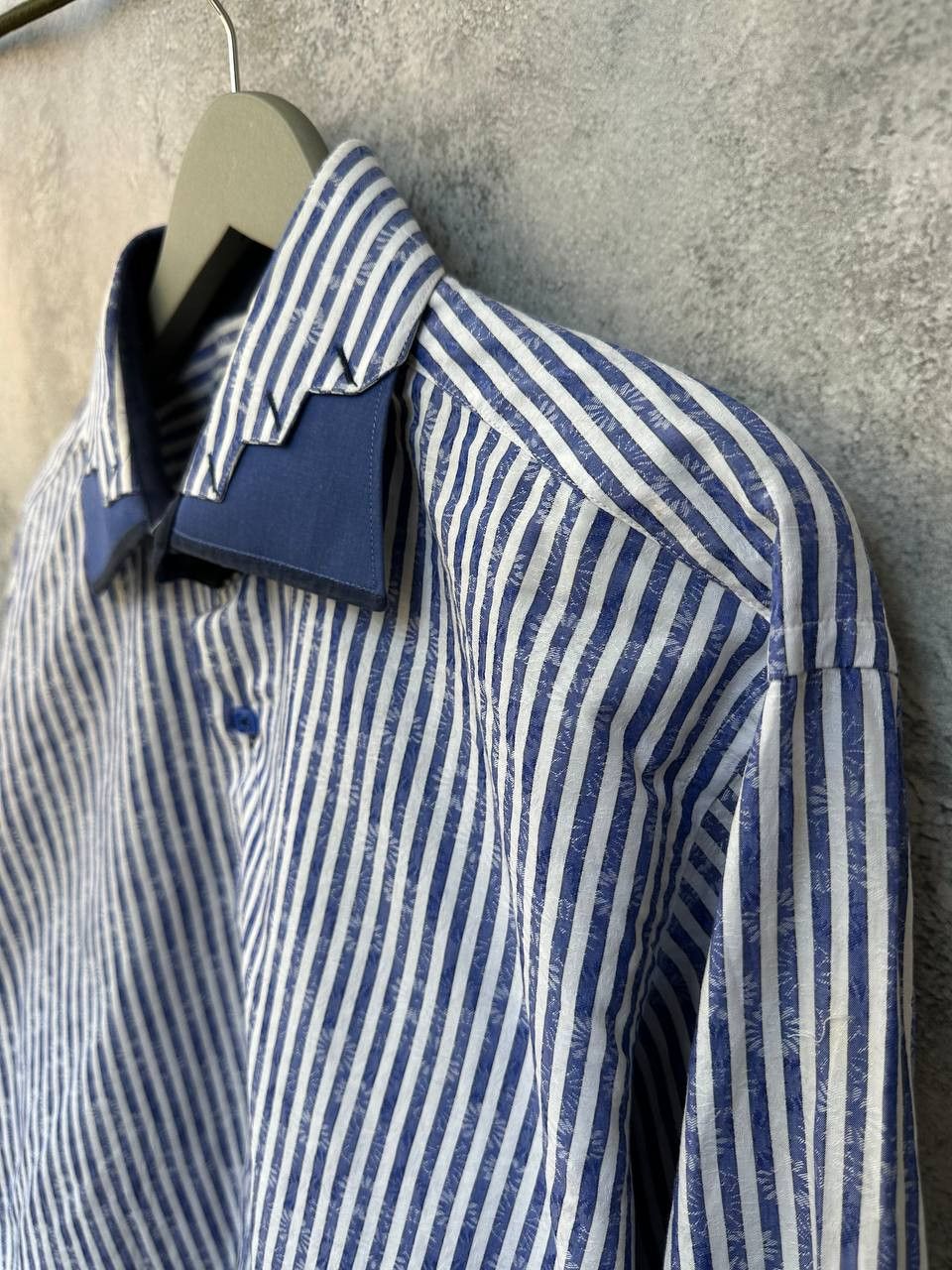 Other Claudio Lugli Italy Striped Floral Art Shirt Button Up Size US XL / EU 56 / 4 - 6 Thumbnail