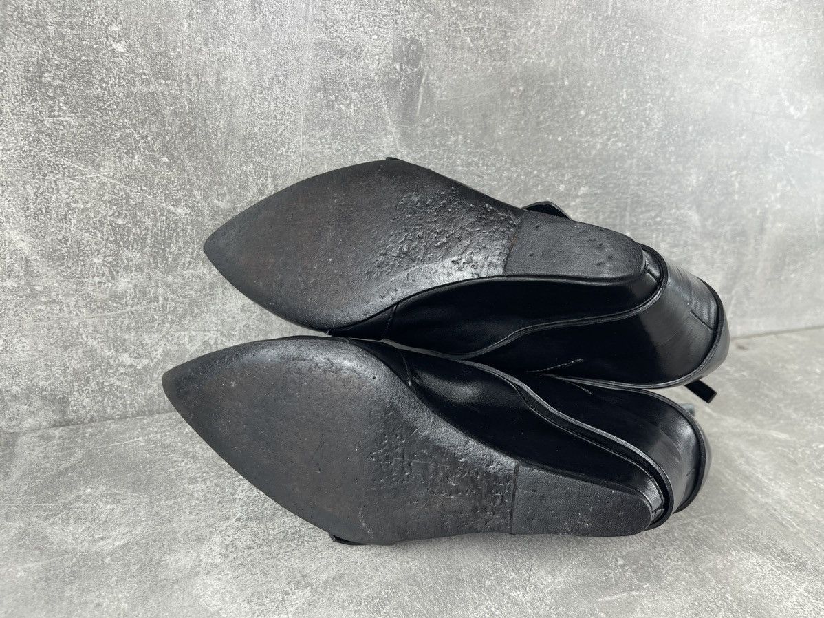 Other EL Avant Garde Leather Gothic Buckle Black Wedge Ankle Boots Size US 9 / IT 39 - 7 Thumbnail