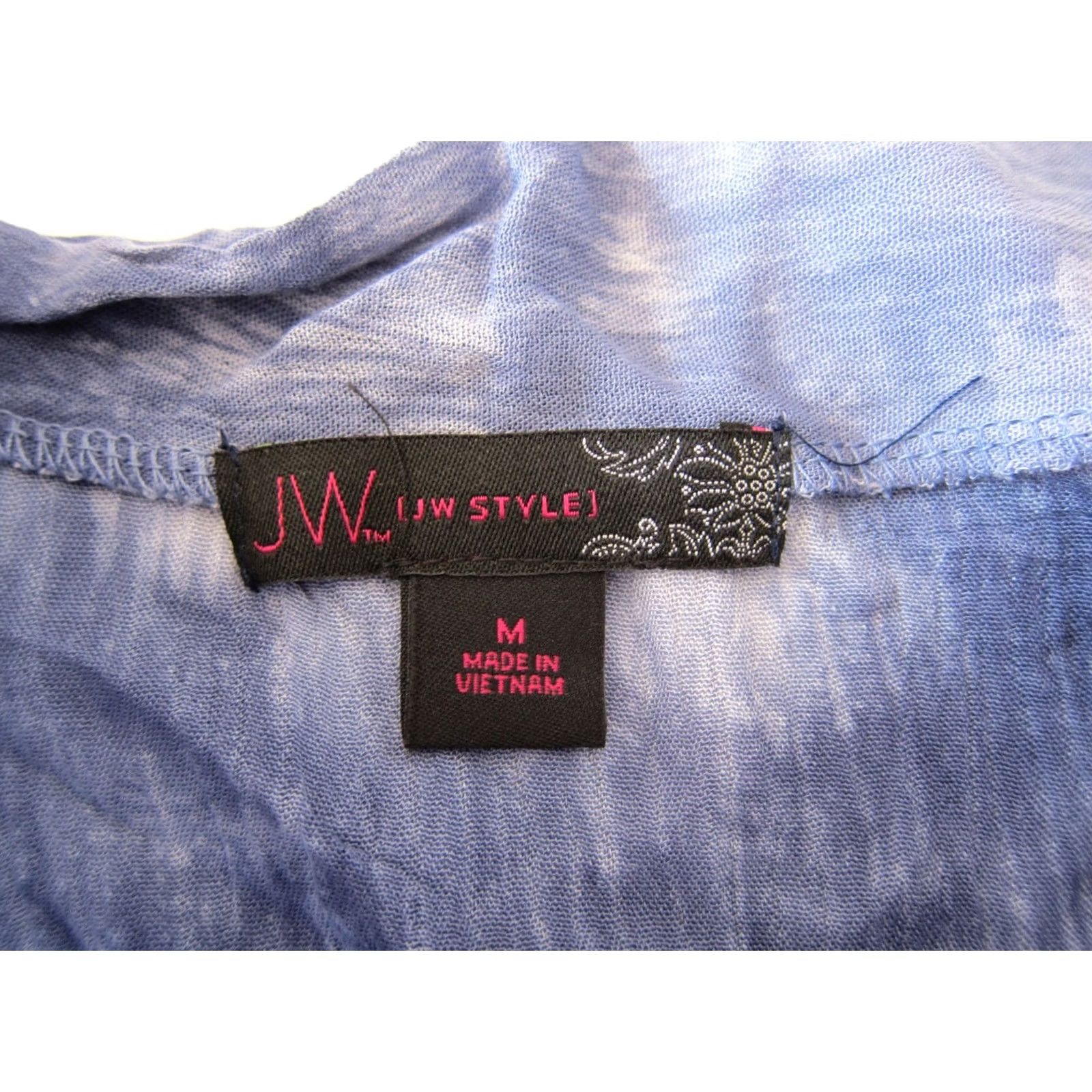Vintage JW Style Blouse Tunic Sleeveless High Neck NWT Blue White Tie Dye M Womens Size M / US 6-8 / IT 42-44 - 3 Thumbnail