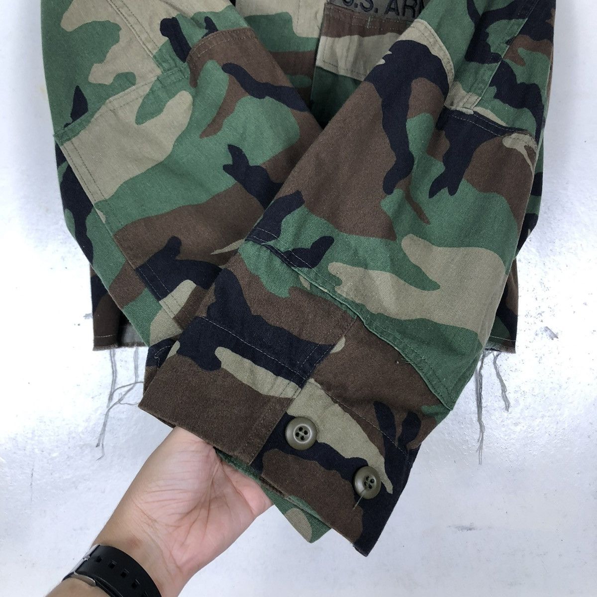 Vintage 🔥Vintage Cropped Chore Camoflouge Jacket US Army Size US S / EU 44-46 / 1 - 15 Thumbnail