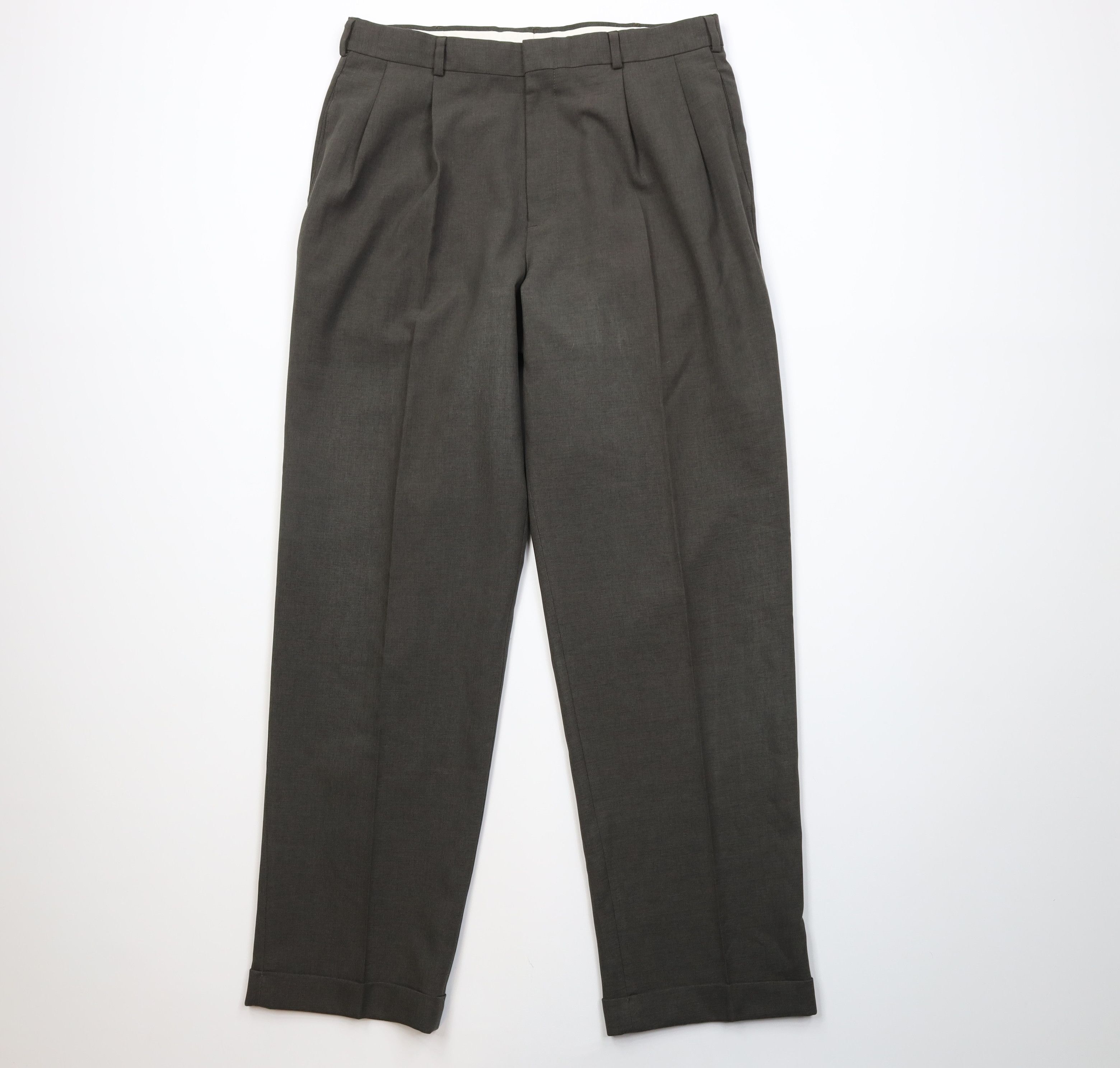 Vintage Vintage 90s Streetwear Wide Leg Chino Pants Trousers Green Size US 34 / EU 50 - 1 Thumbnail