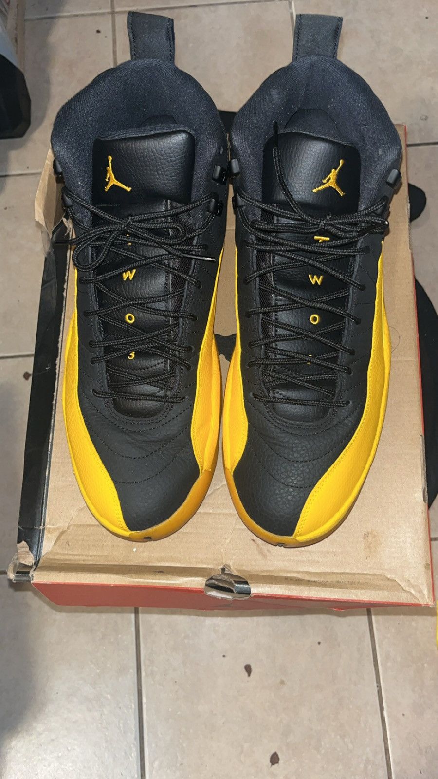 image of Jordan Nike Air Jordan 12 “University Gold” Size 13 Shoes in Black/Gold, Men's