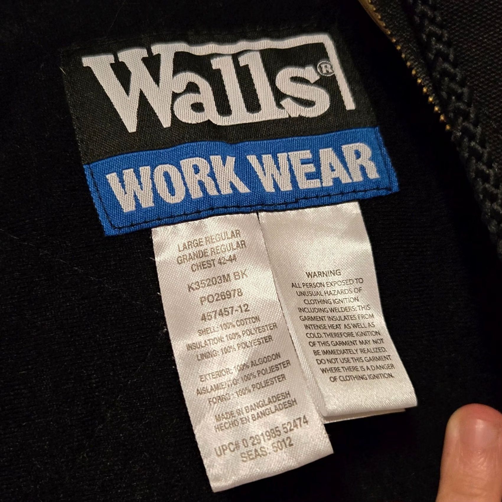 Walls VINTAGE John Deere Walls Workwear Insulated Duck Hooded Jacket Mens Large Black Size US L / EU 52-54 / 3 - 3 Thumbnail