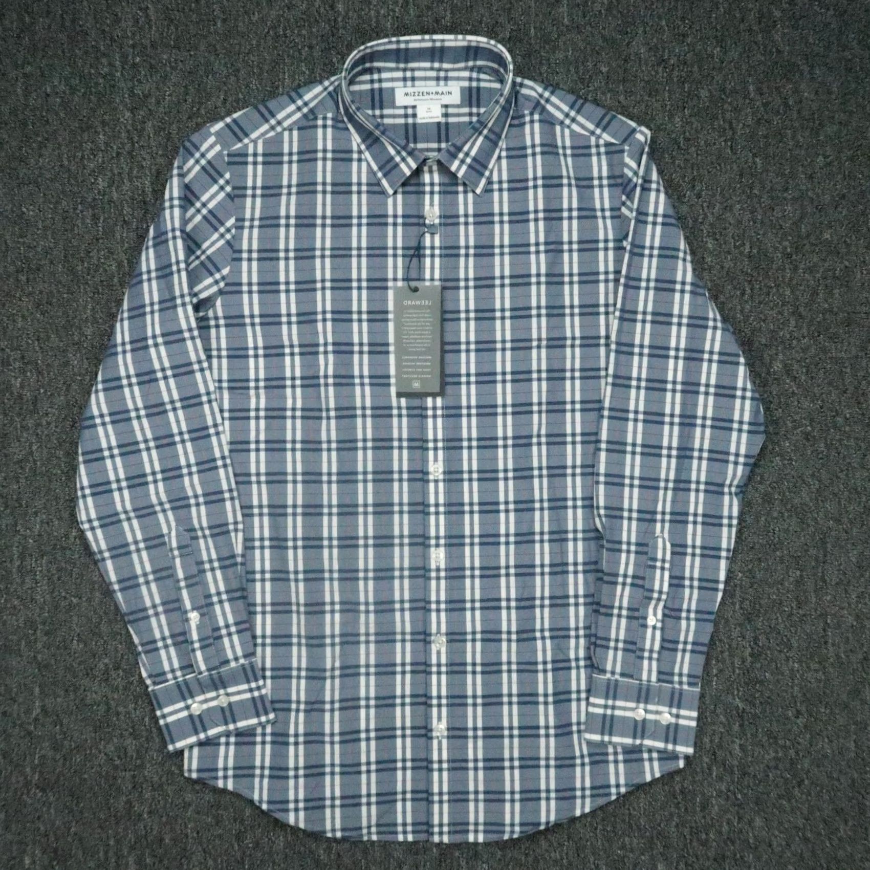 Mizzen+Main Mizzen+Main Shirt Mens Medium Blue White Plaid Long Sleeve NWT Leeward Stretch Adjusted for Search Size US M / EU 48-50 / 2 - 2 Thumbnail