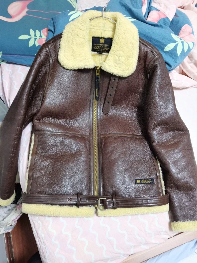 Neighborhood Neighborhood B3 Shearling Leather Jacket - dmc Size US M / EU 48-50 / 2 - 1 Thumbnail
